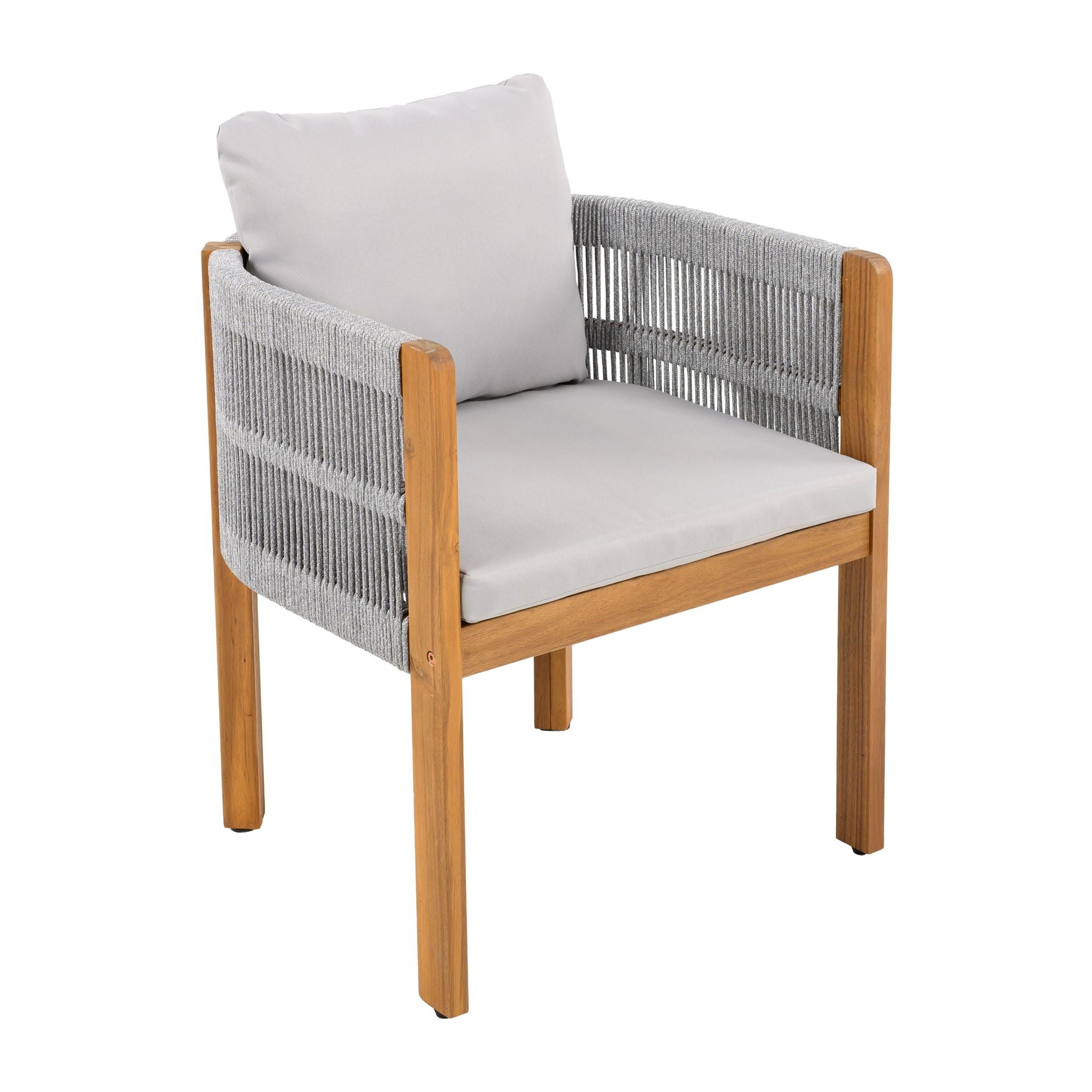 Outdoor Dining Chairs With Rope Handles (Set of 2)