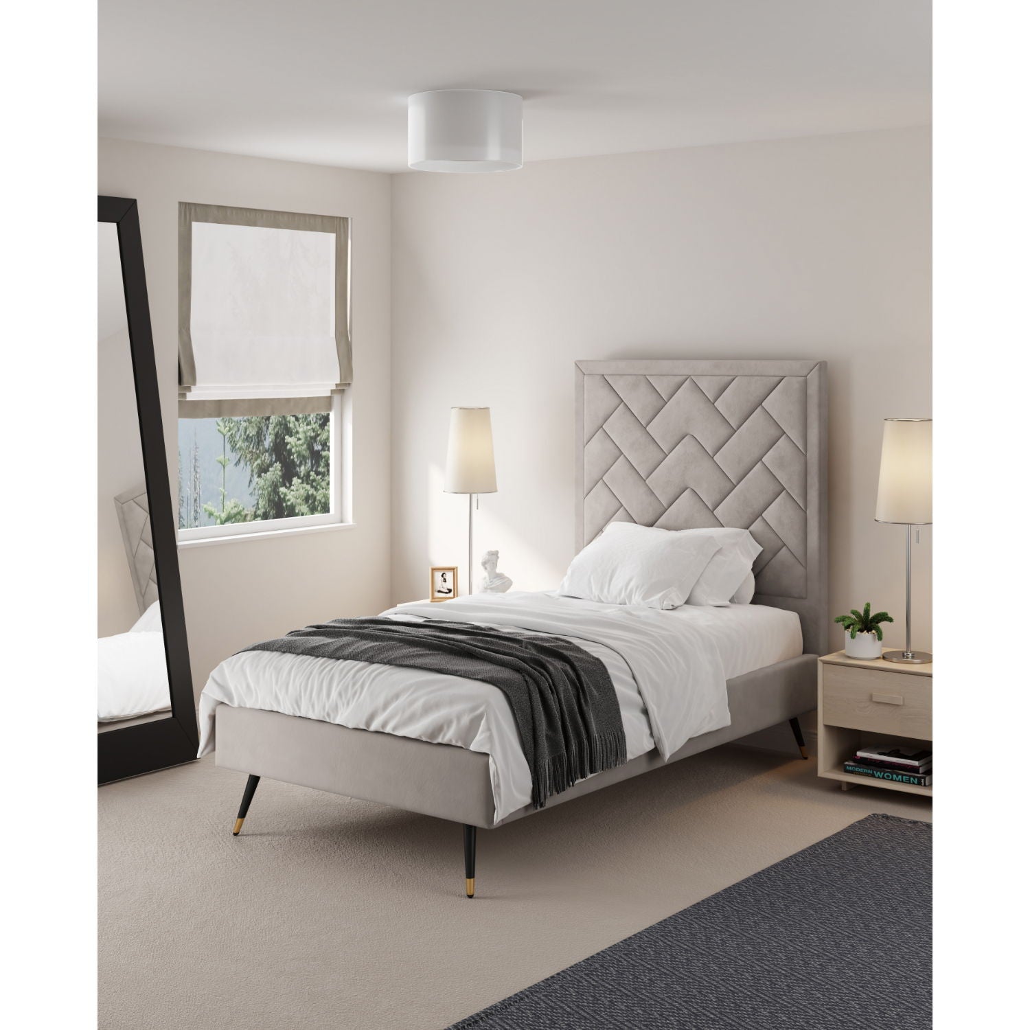 Crosby - Bed With Upholstered Headboard And Slats