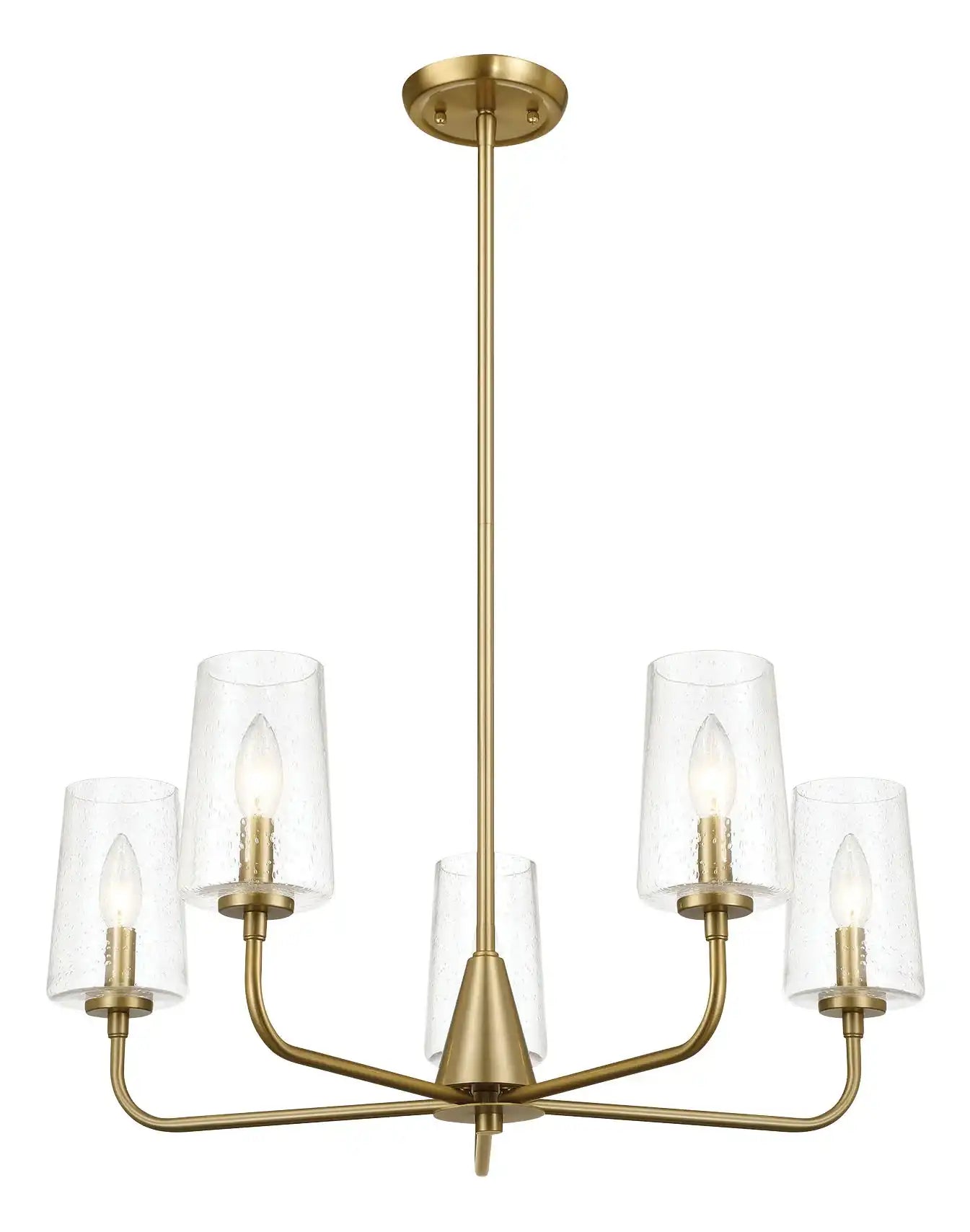 Dazzle - 5 Lights Chandelier With Clear Seeded Satin - Antique Brass / Clear / Gold