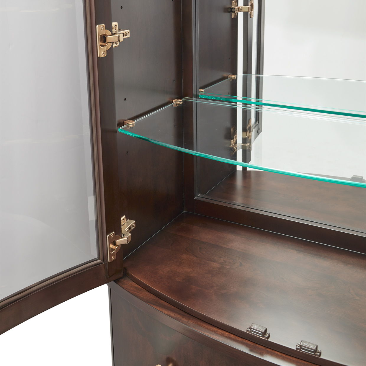 Camellia Field - Display Cabinet - Warm Pecan