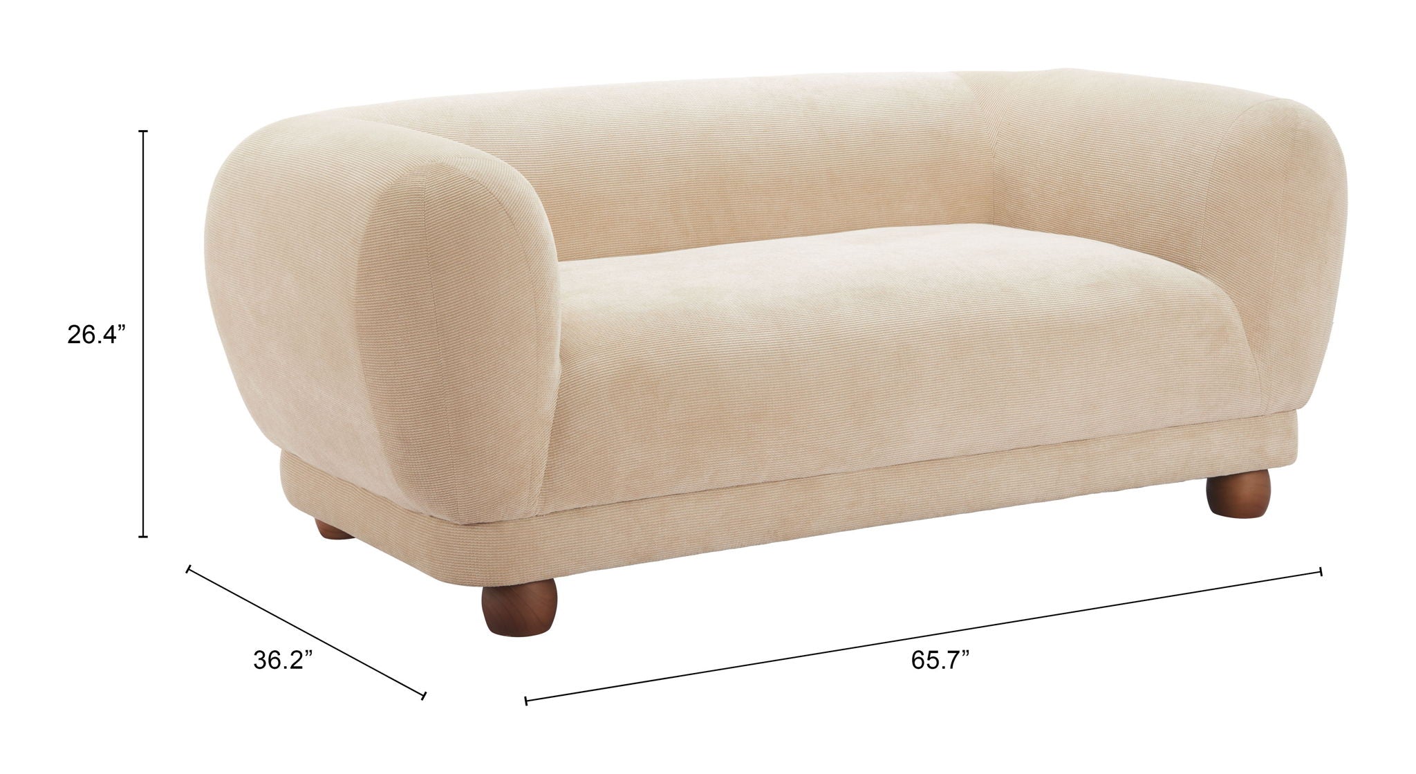 Boet - Loveseat - Taupe