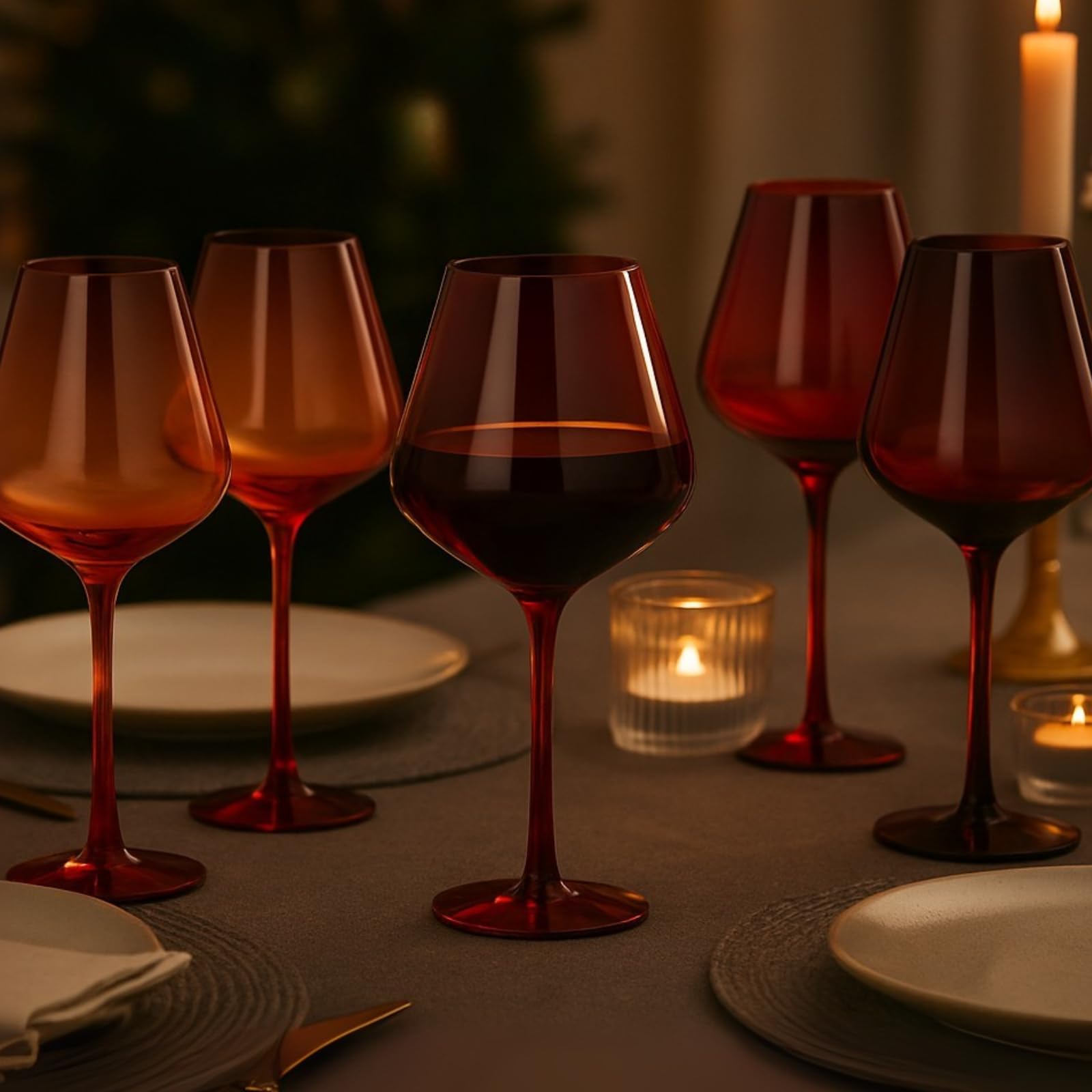 Red Rocks Gradient Colored Wine Glass | Set of 5 | 20 oz