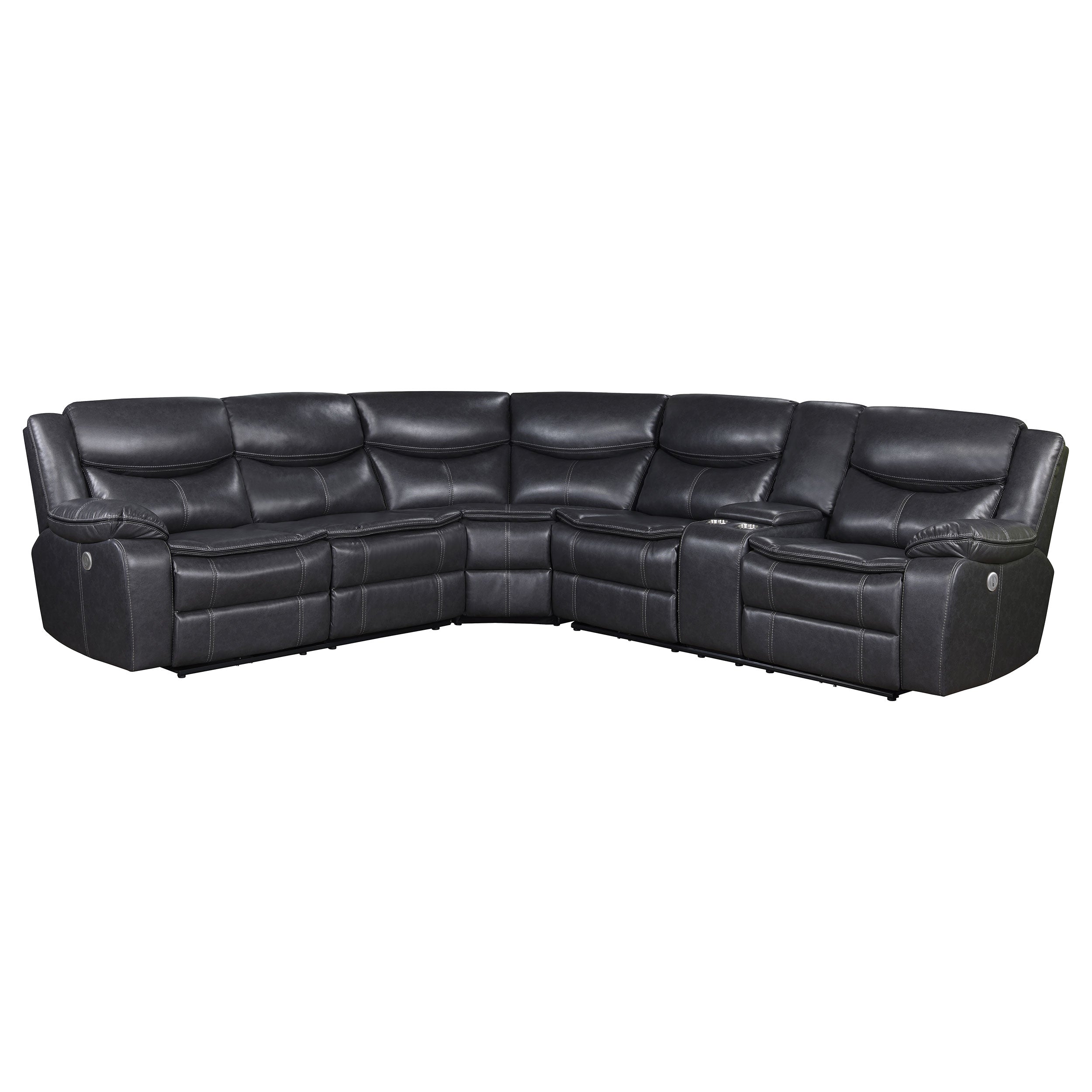 Sycamore Upholstered Power Reclining Sectional Sofa Grey-