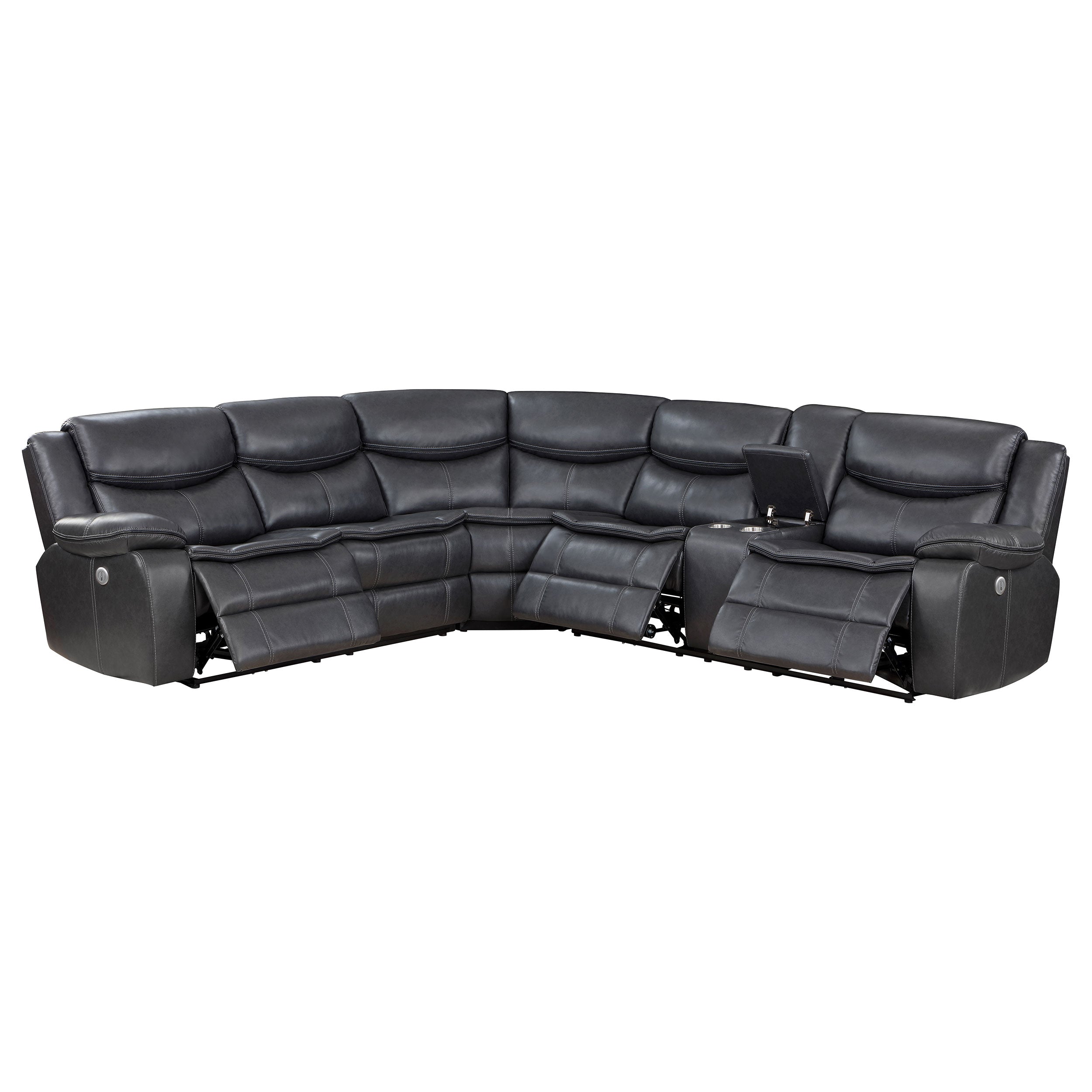Sycamore Upholstered Power Reclining Sectional Sofa Grey-