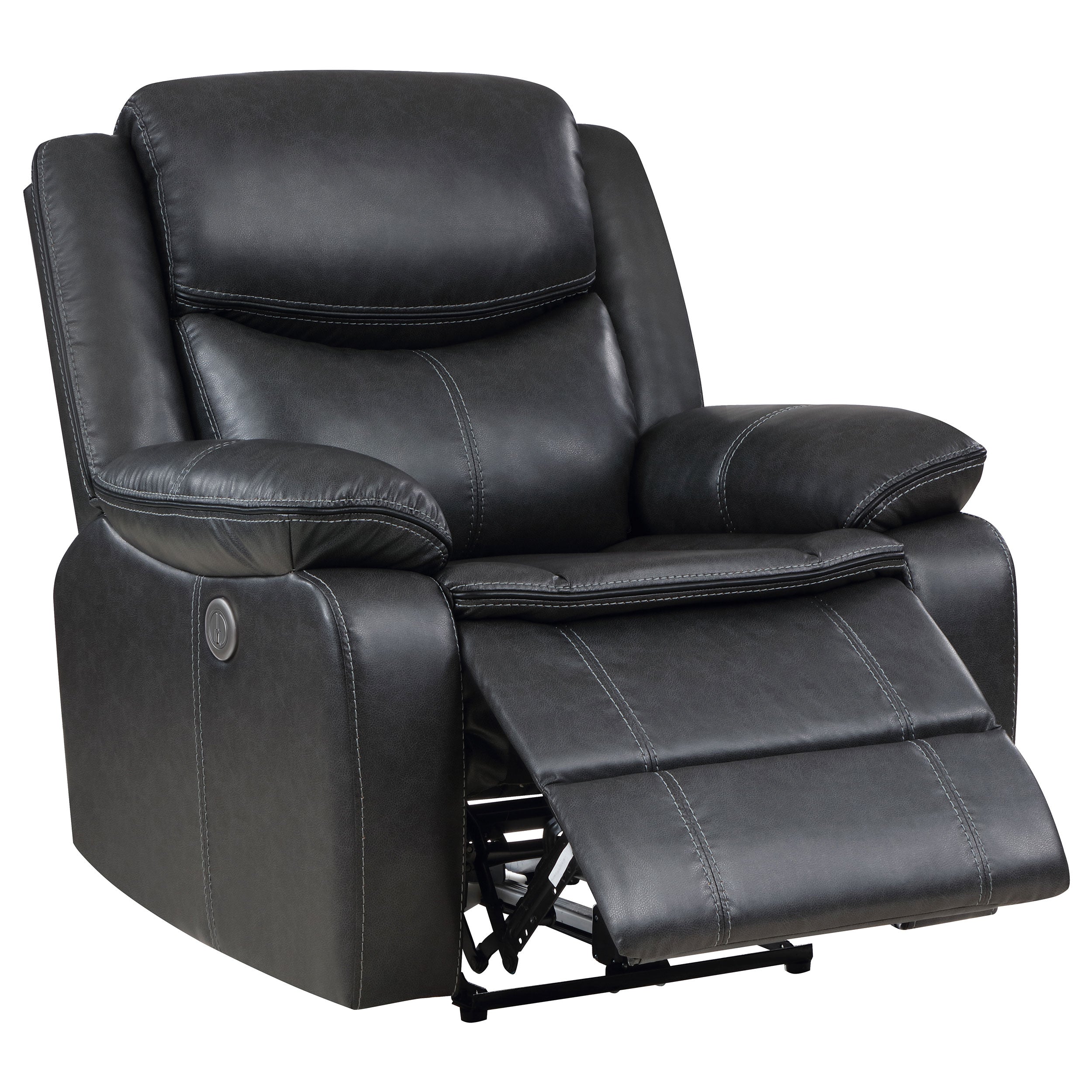 Sycamore Upholstered Power Recliner Chair Dark Grey-