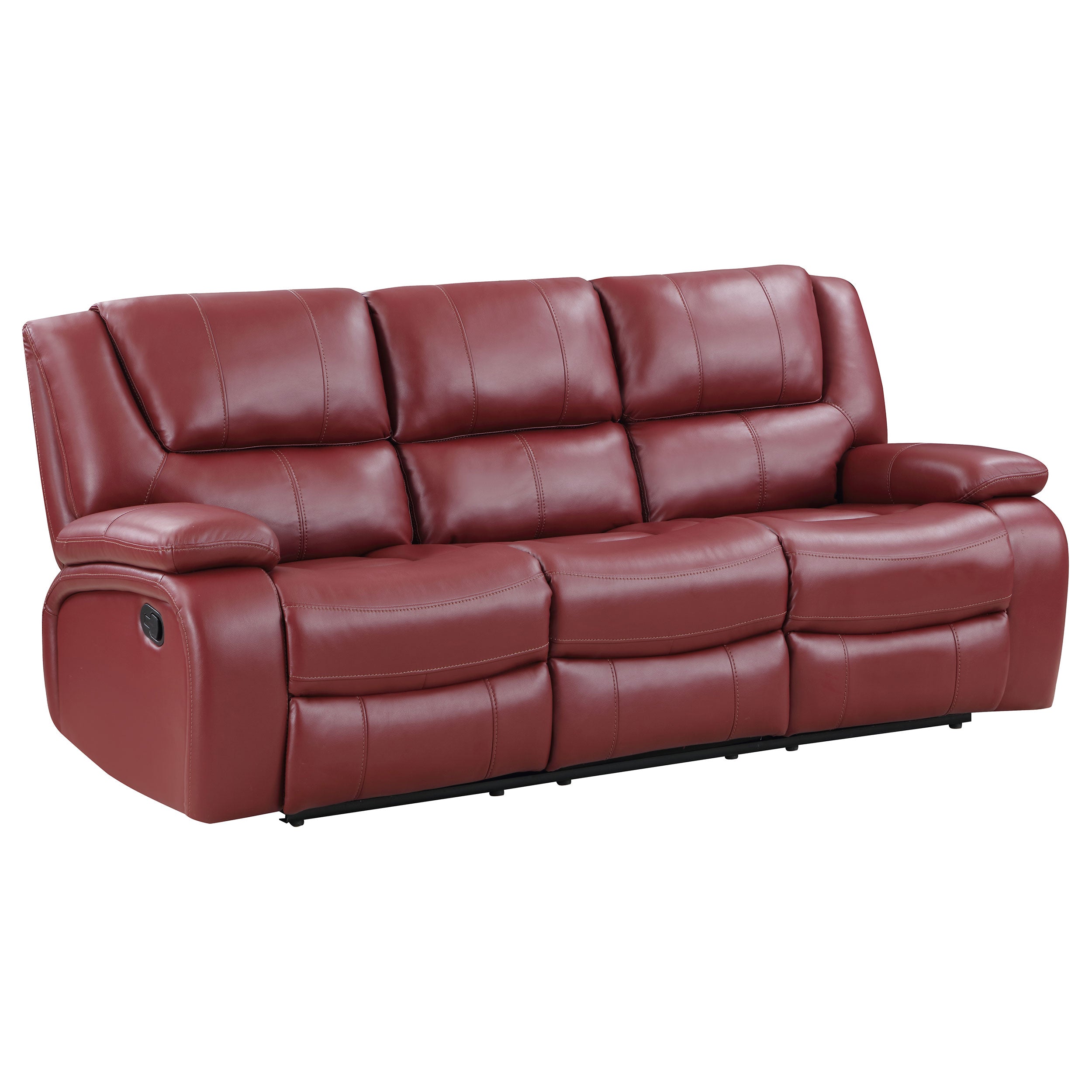 Camila Upholstered Motion Reclining Sofa Red-