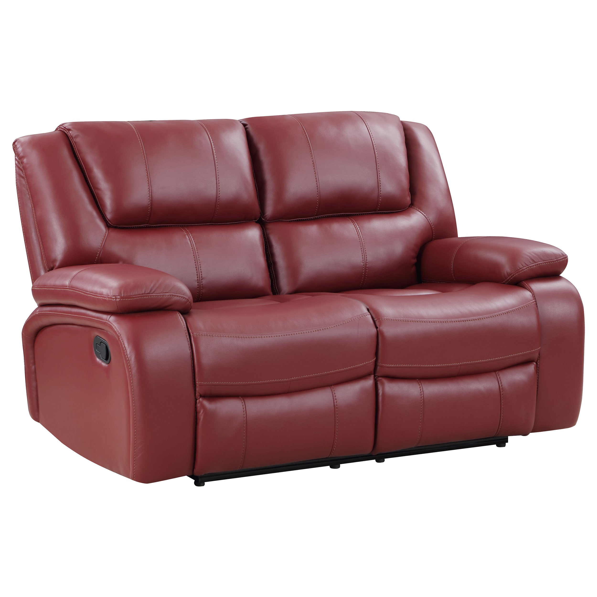 Camila Upholstered Motion Reclining Loveseat Red-