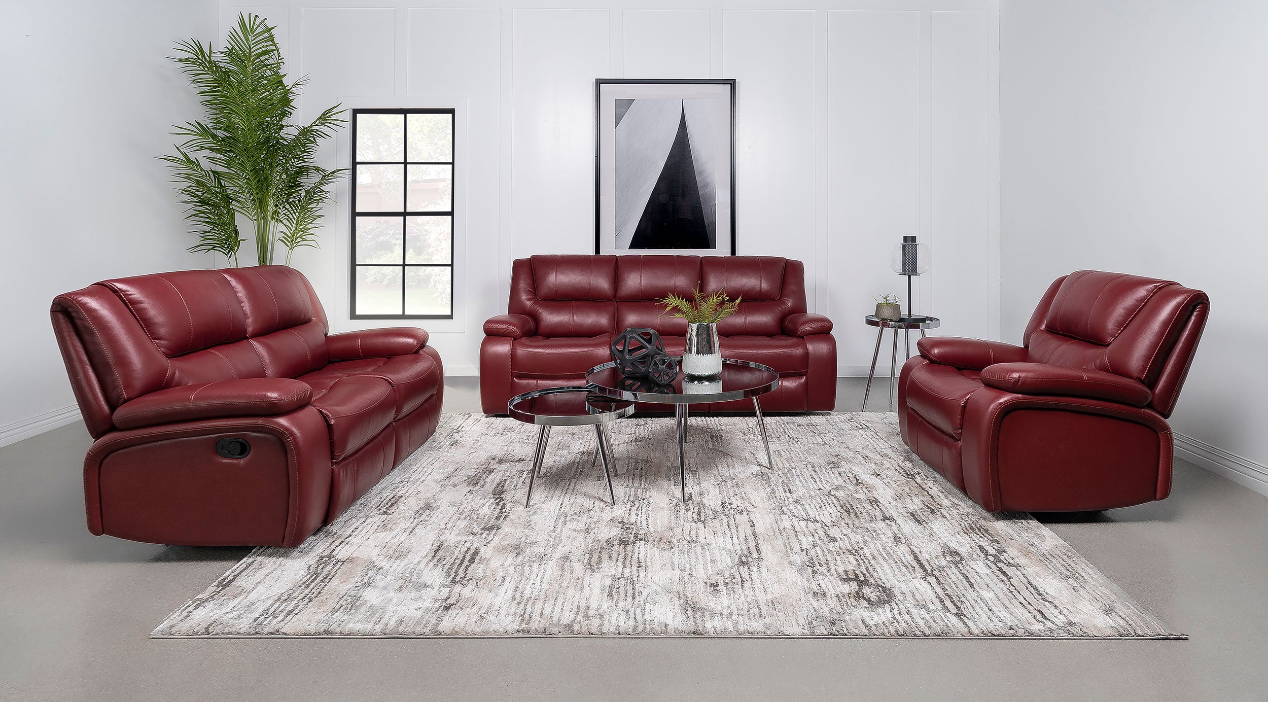 Camila Upholstered Glider Recliner Chair Red-