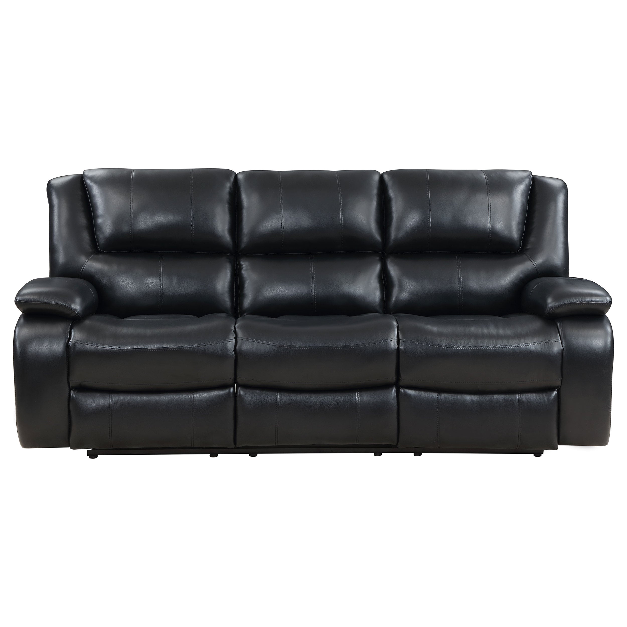 Camila Upholstered Motion Reclining Sofa Black-