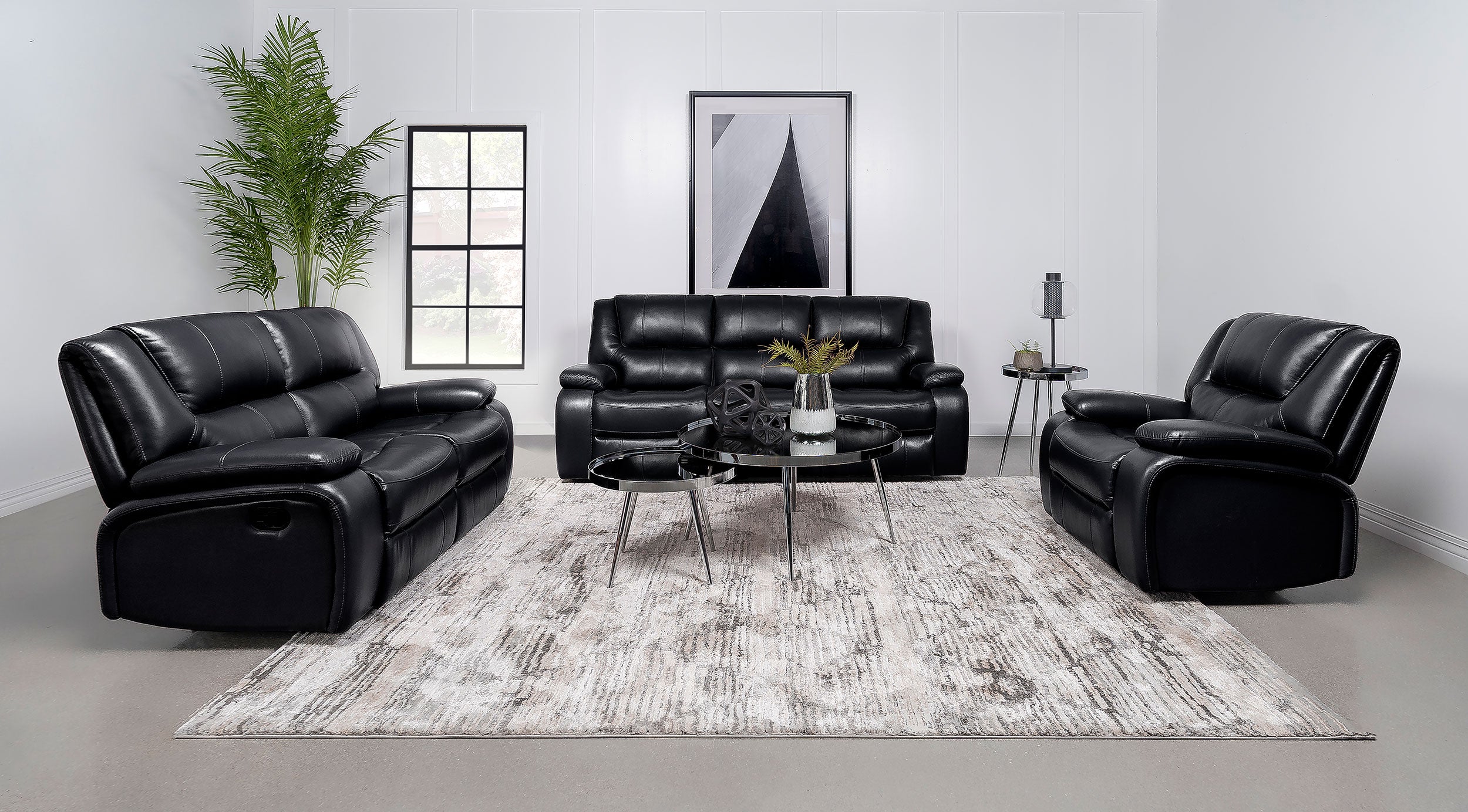 Camila Upholstered Glider Recliner Chair Black-