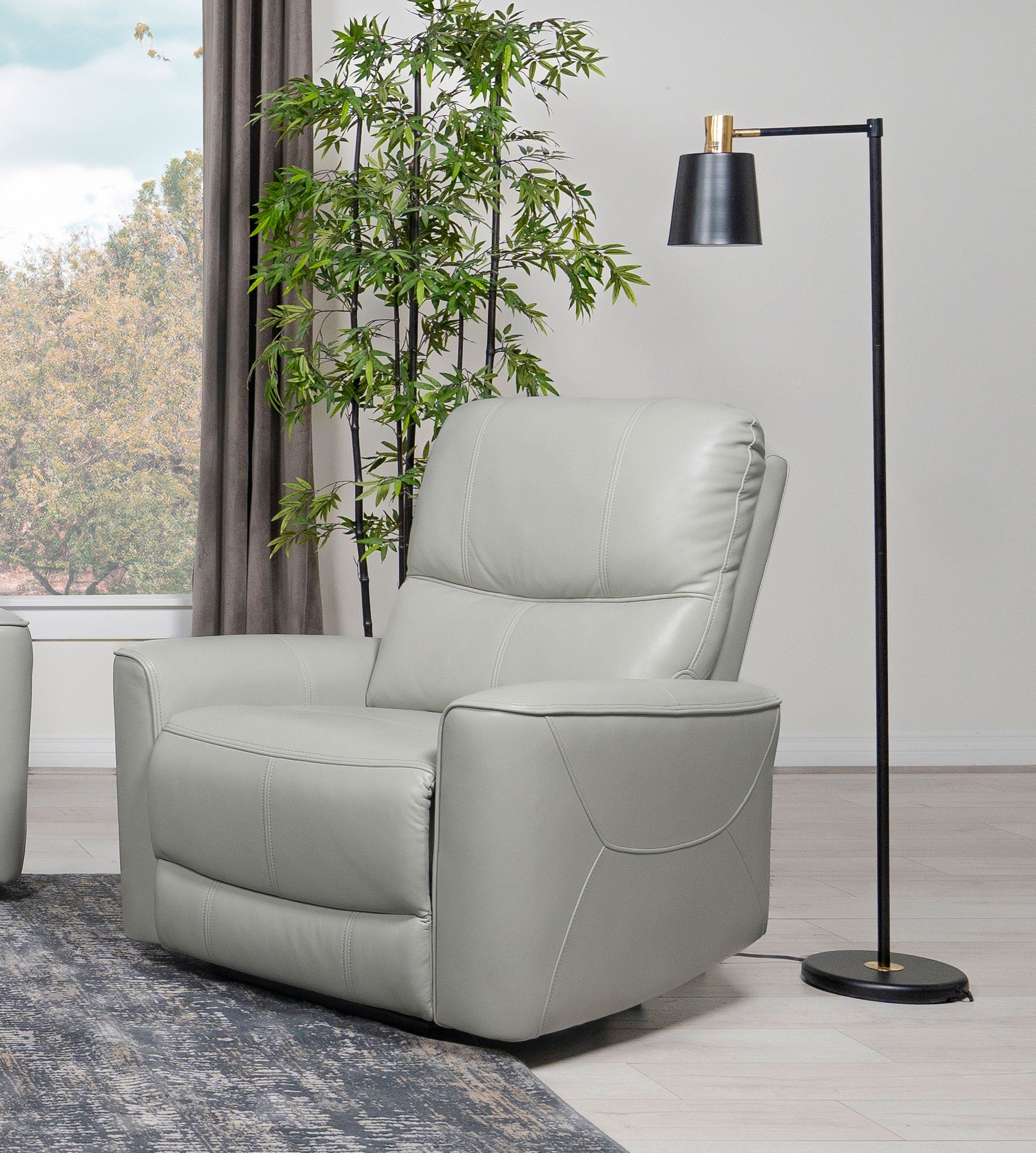 Greenfield Upholstered Power Recliner Chair Dove Grey-