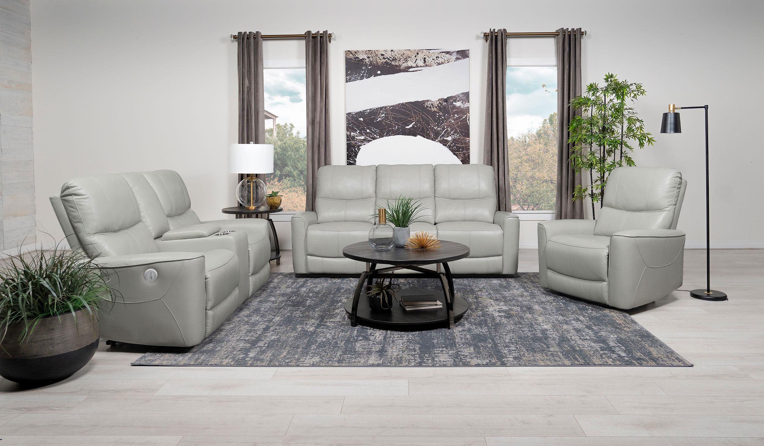 Greenfield Upholstered Power Recliner Chair Dove Grey-