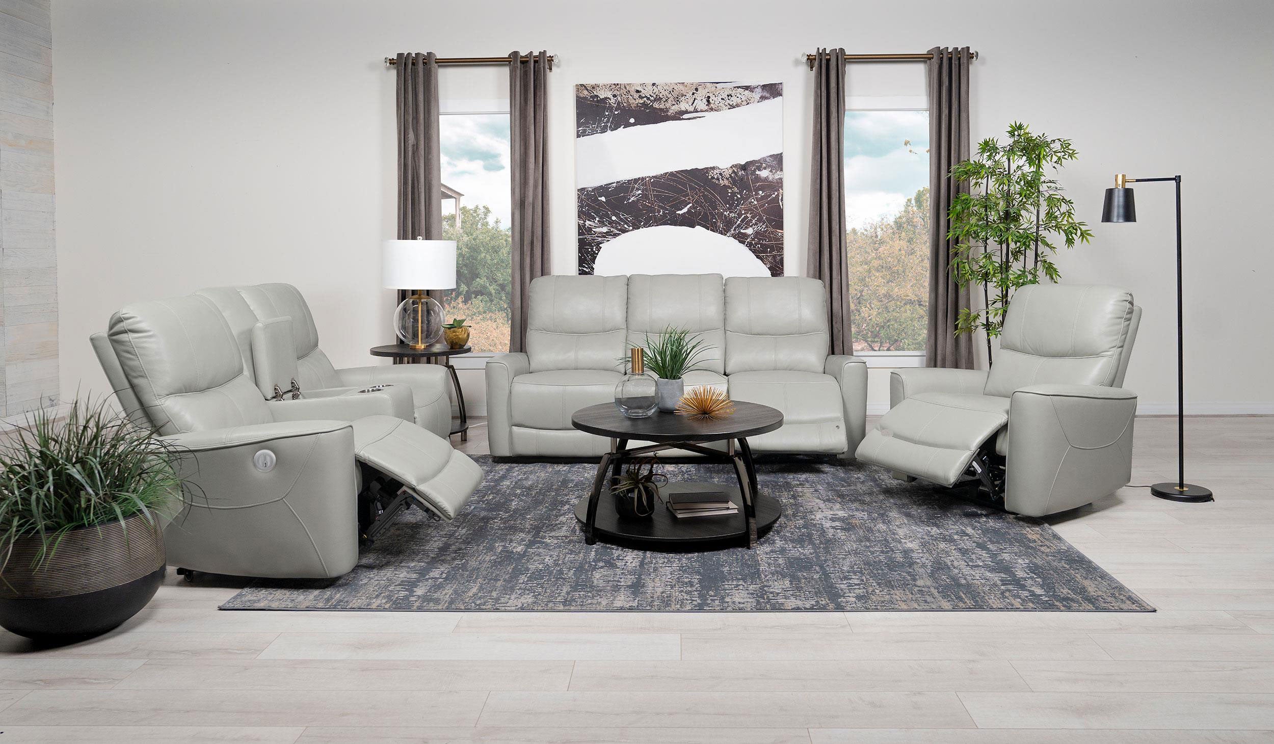Greenfield Upholstered Power Recliner Chair Dove Grey-