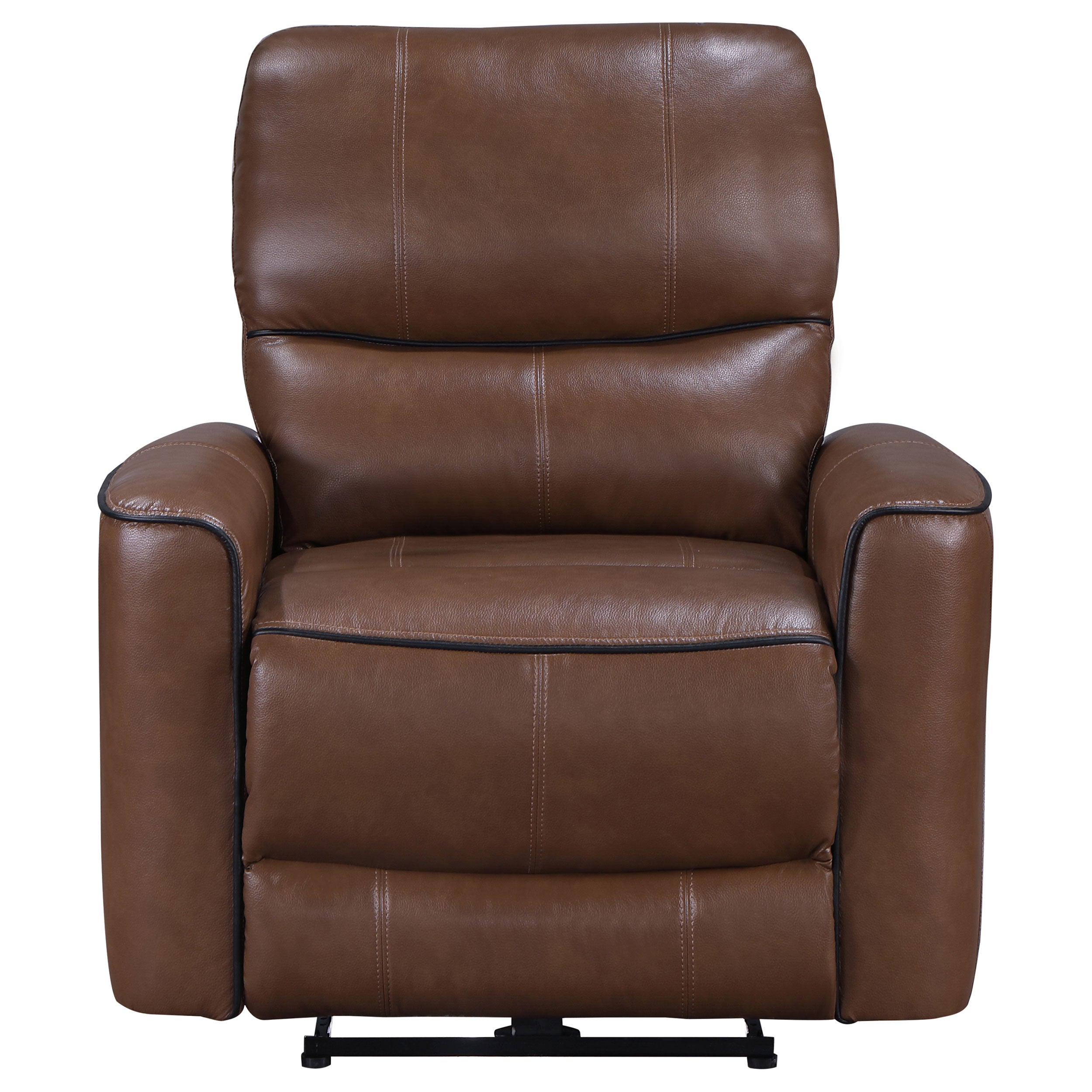 Greenfield Upholstered Power Recliner Chair Saddle Brown-