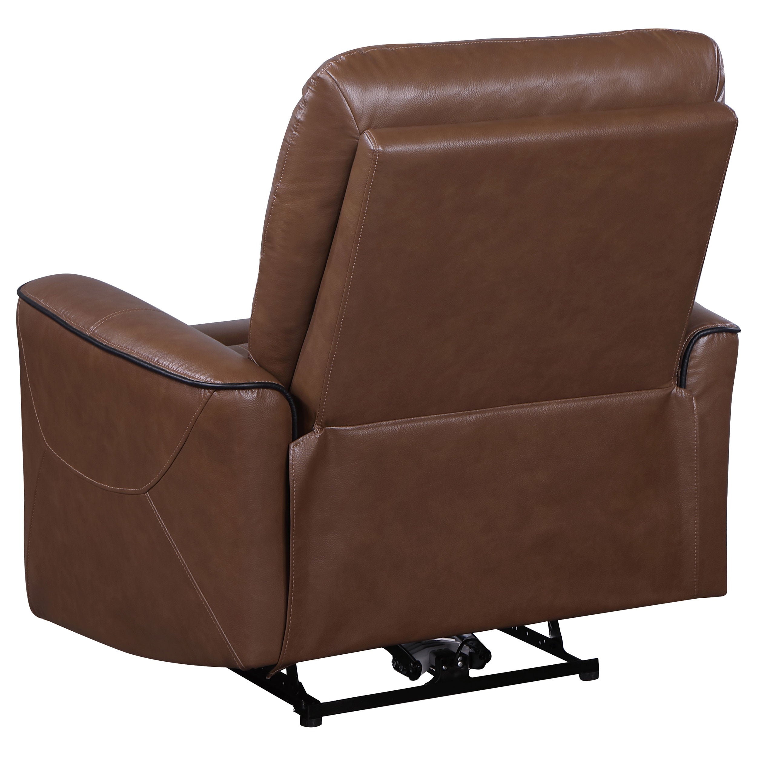 Greenfield Upholstered Power Recliner Chair Saddle Brown-