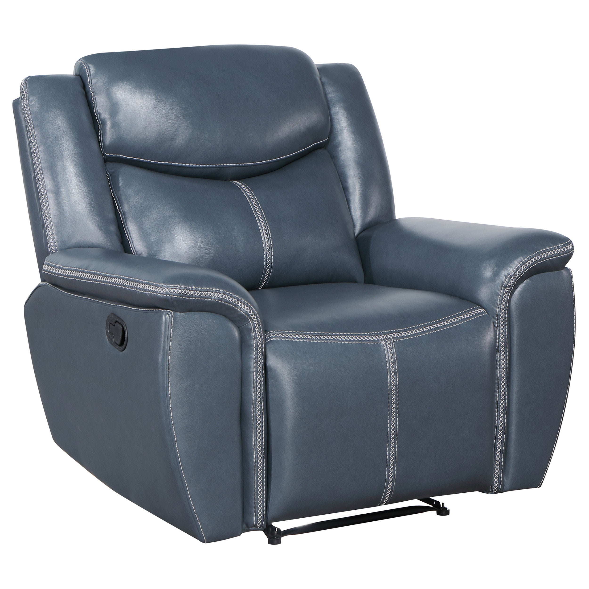 Sloane Upholstered Padded Arm Recliner Chair Blue-