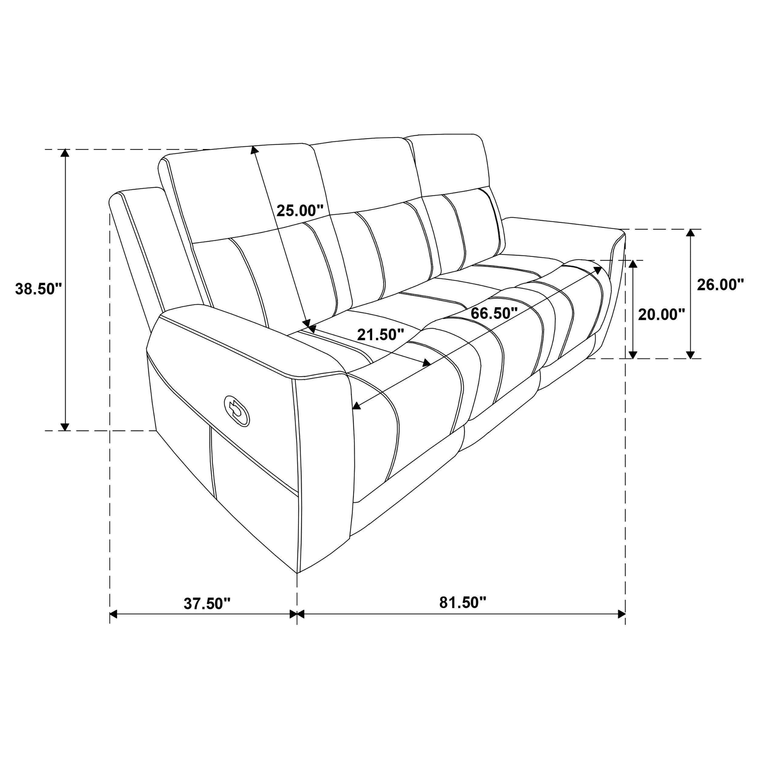 Brentwood Upholstered Motion Reclining Sofa Taupe-