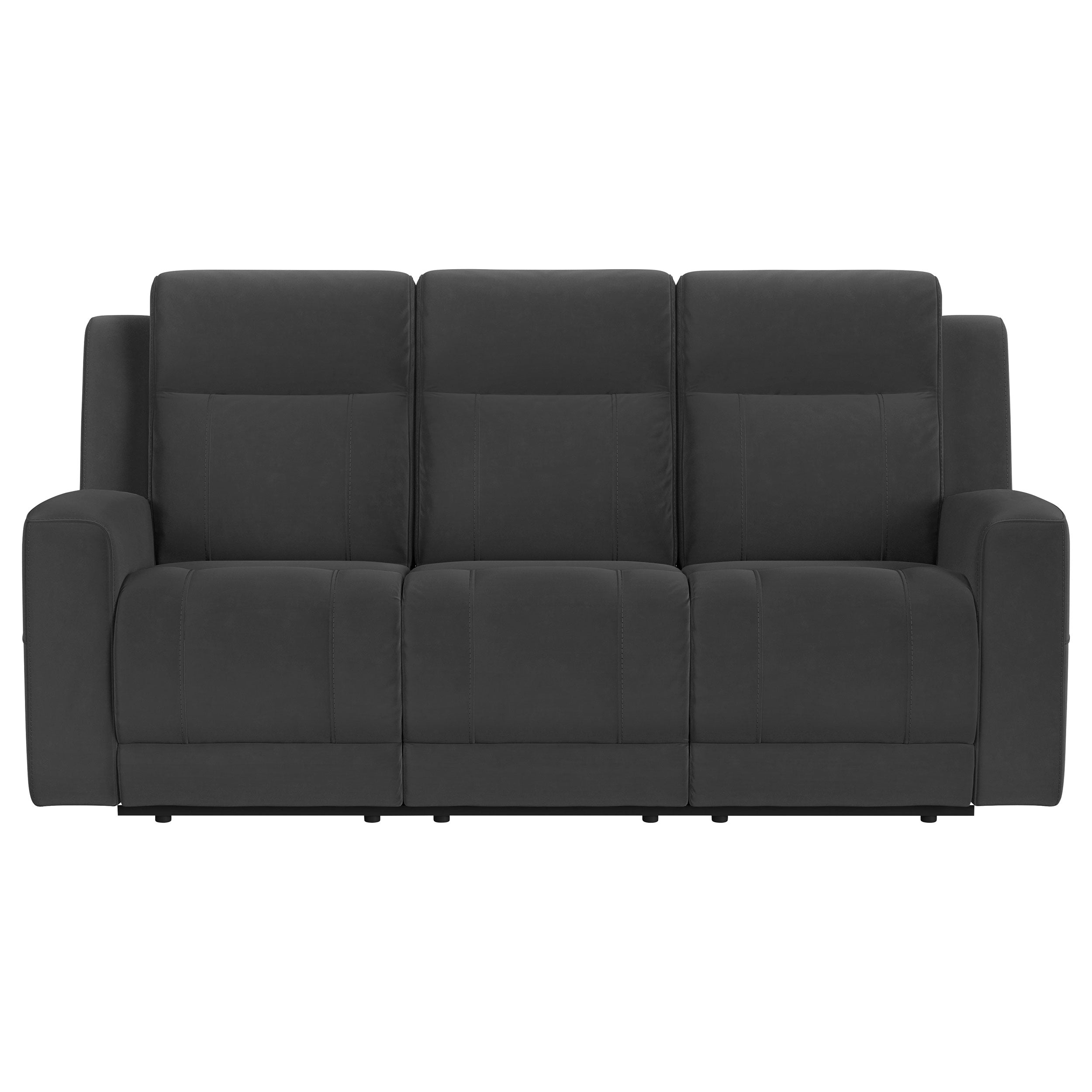 Brentwood Upholstered Motion Reclining Sofa Dark Charcoal-
