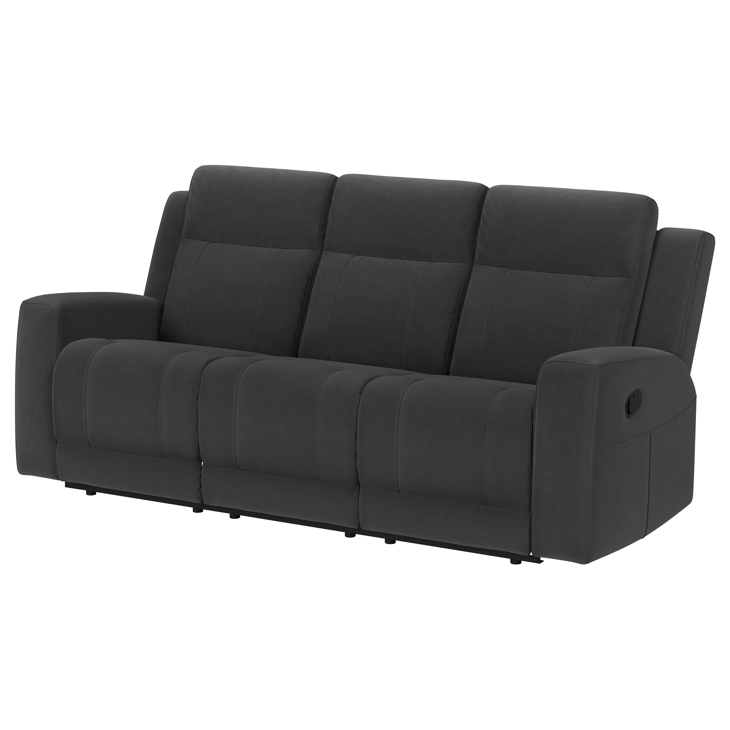 Brentwood Upholstered Motion Reclining Sofa Dark Charcoal-