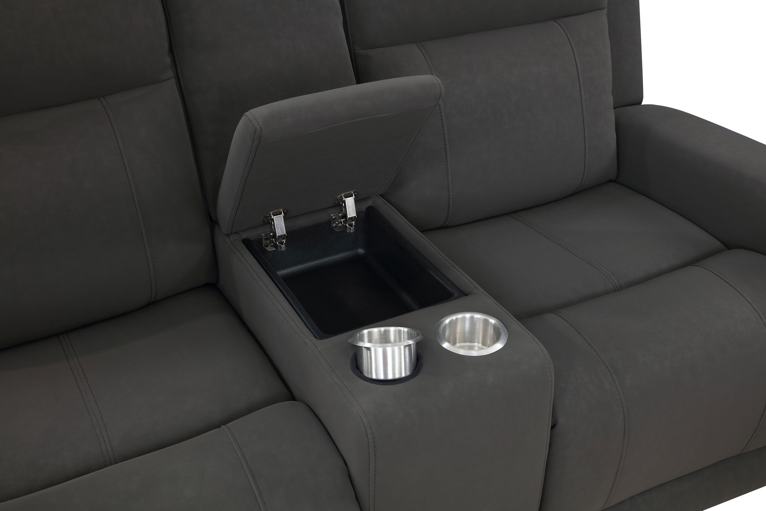 Brentwood Upholstered Reclining Loveseat Dark Charcoal-