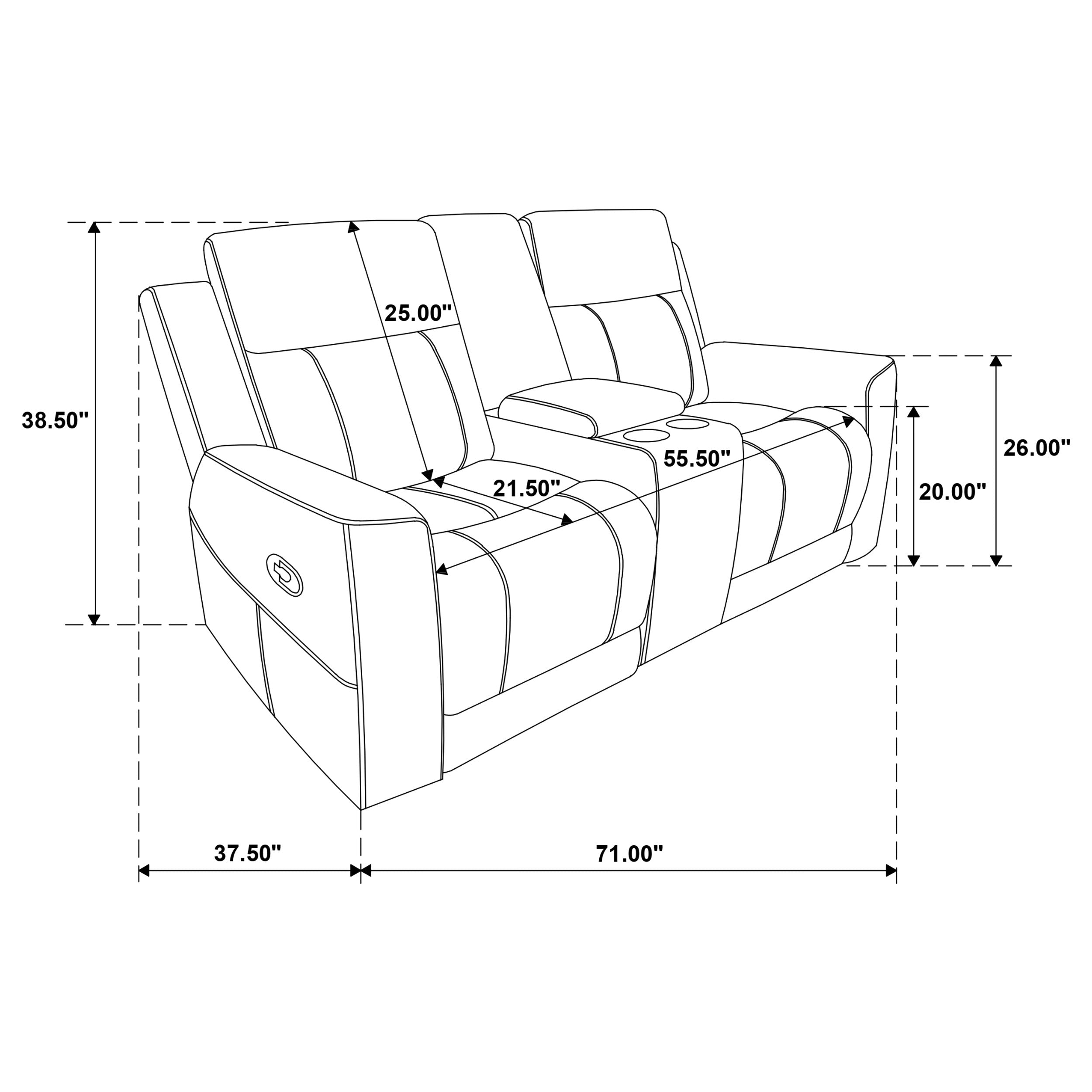 Brentwood Upholstered Reclining Loveseat Dark Charcoal-