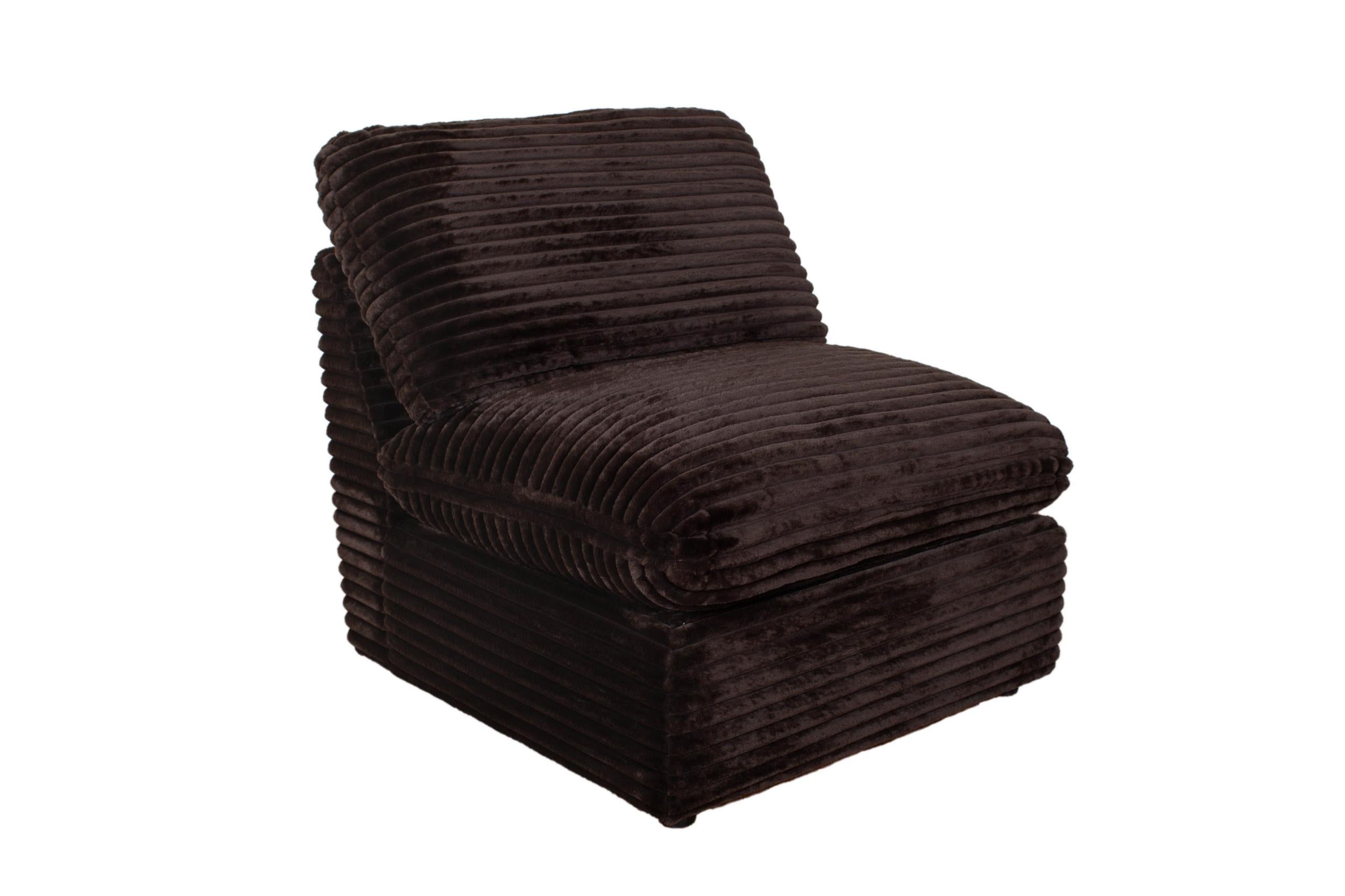 Collins Modular Armless Chair Chocolate Brown-