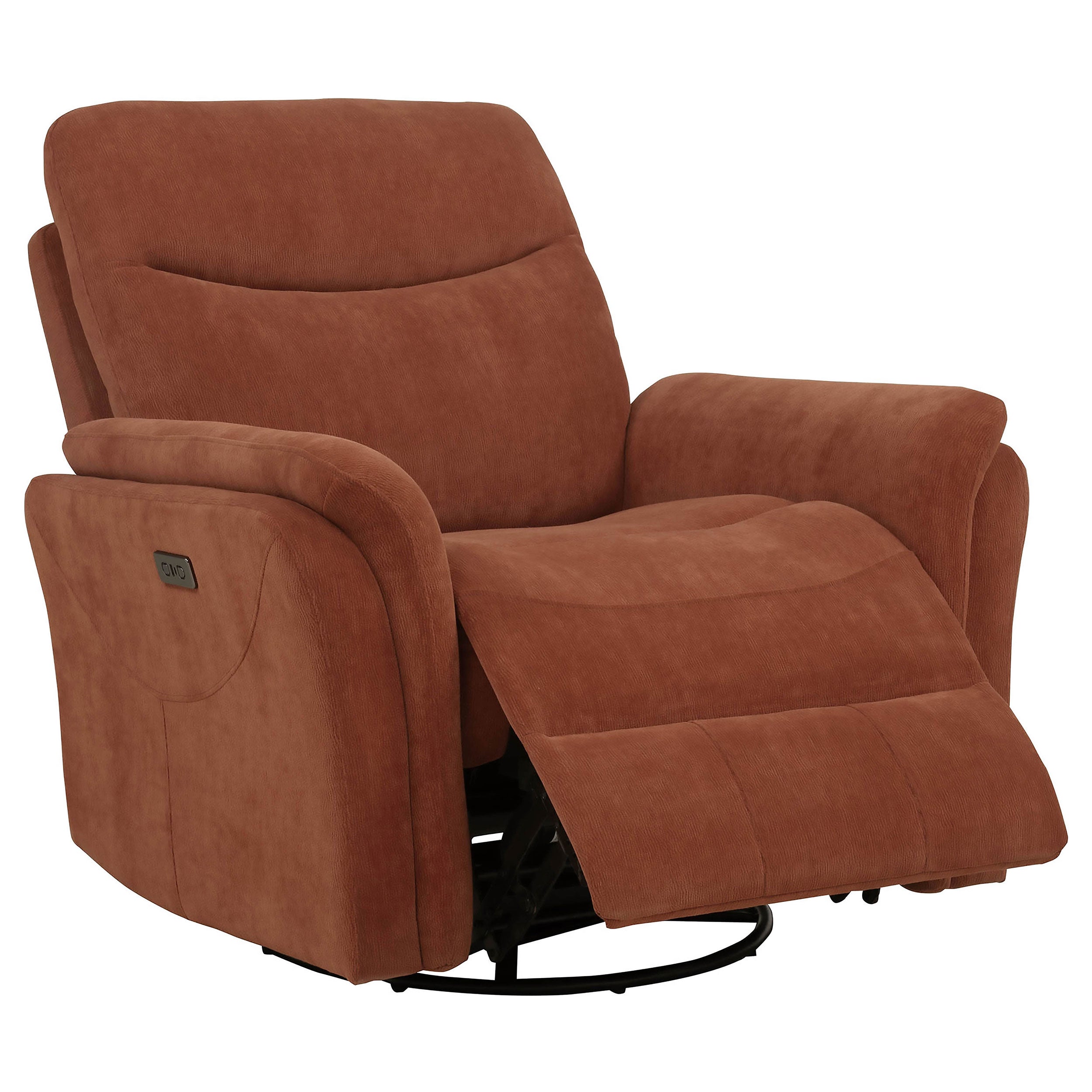 Adler Upholstered Power Swivel Glider Recliner Rust-