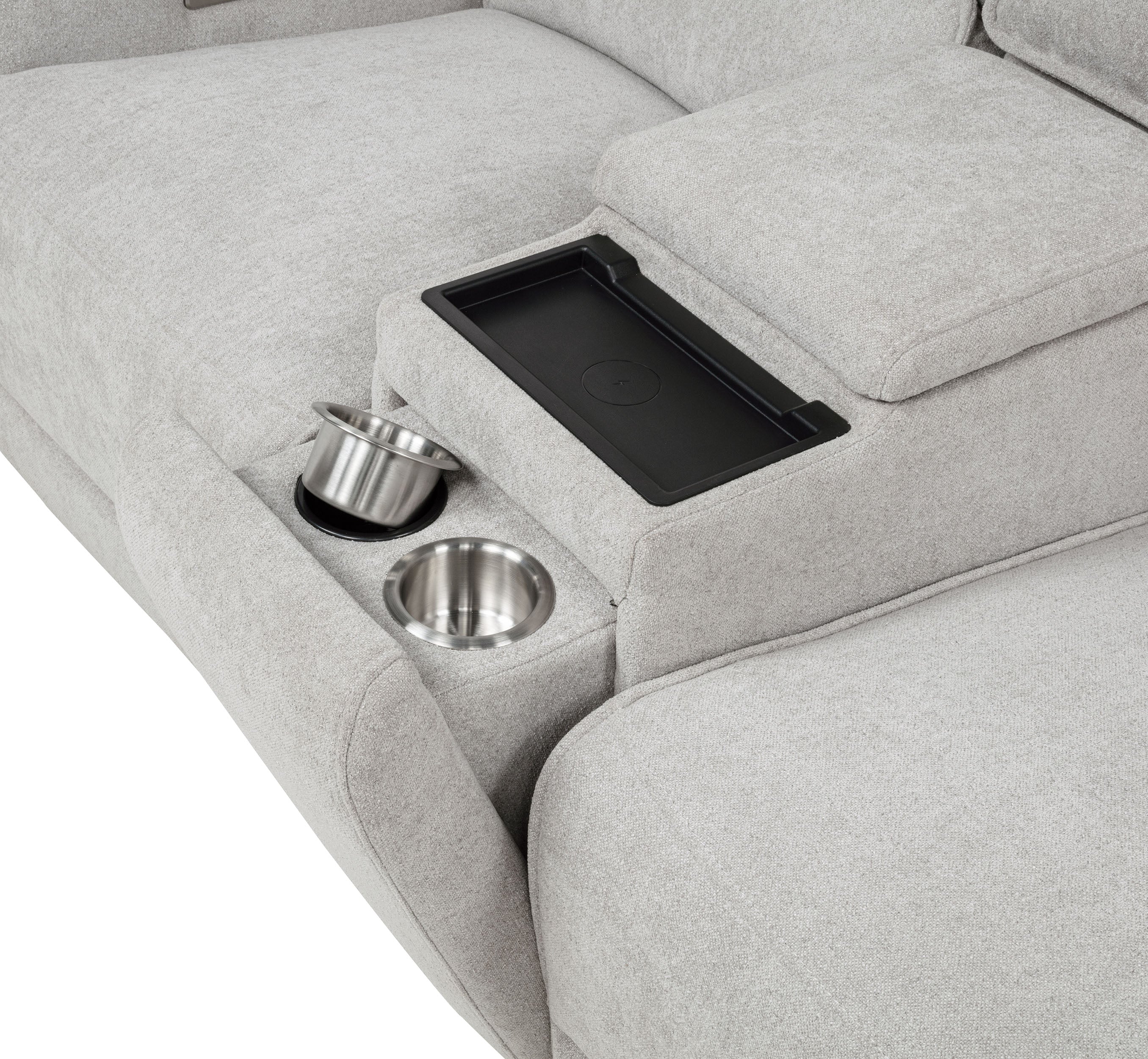 Sylmar Chenille Upholstered Power Reclining Loveseat Dove Grey-