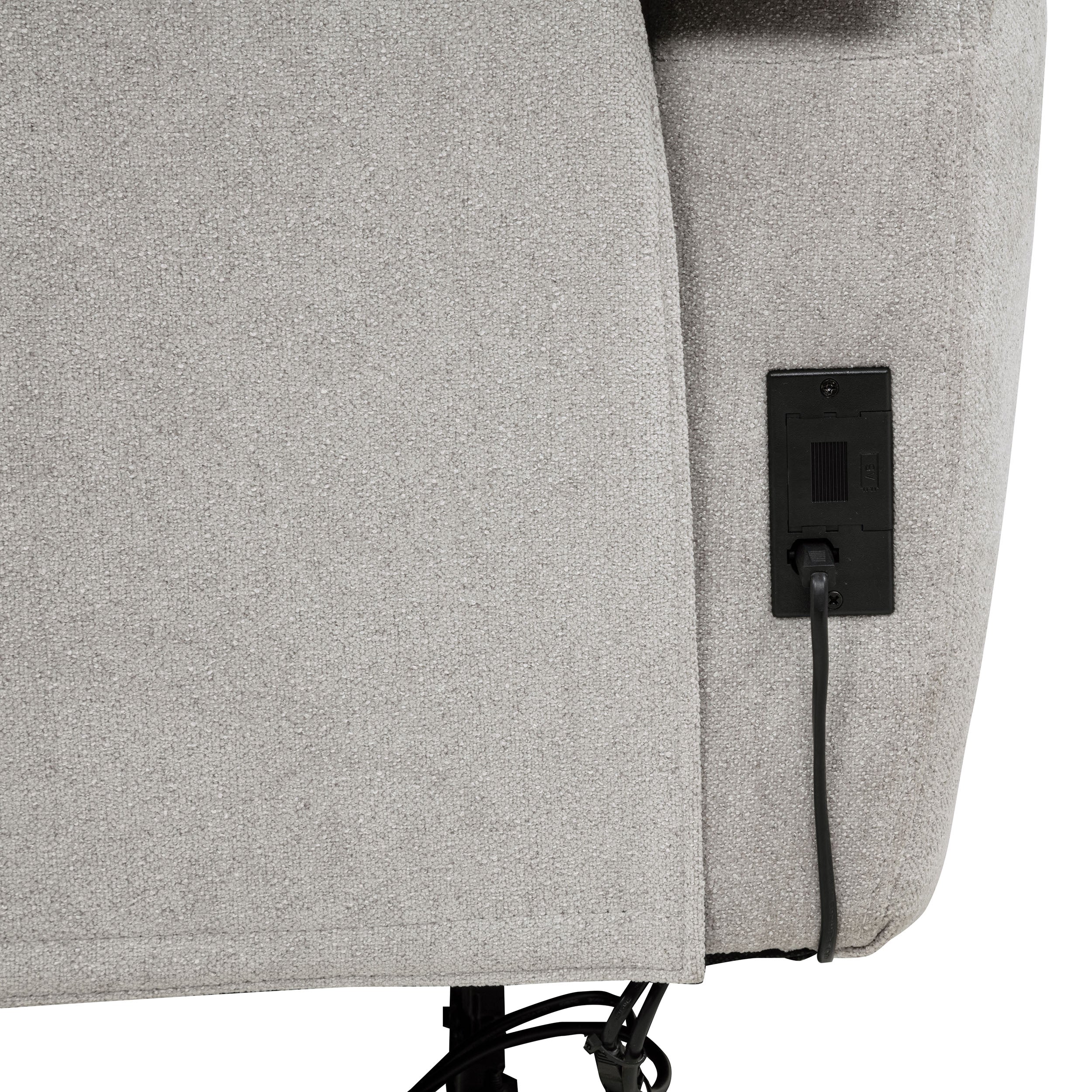 Sylmar Chenille Upholstered Power Recliner Dove Grey-