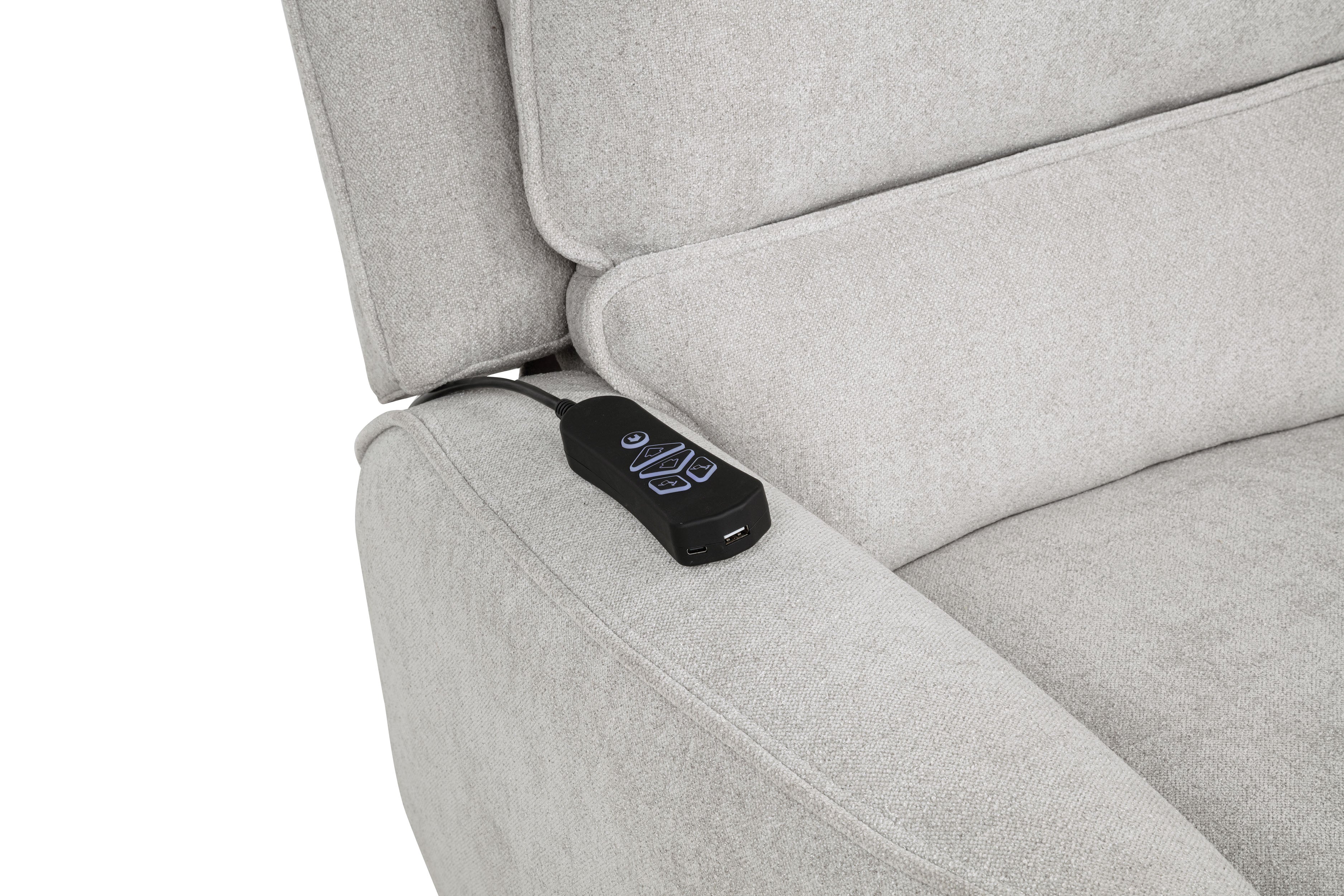 Sylmar Chenille Upholstered Dual Power Lift Recliner Dove Grey-