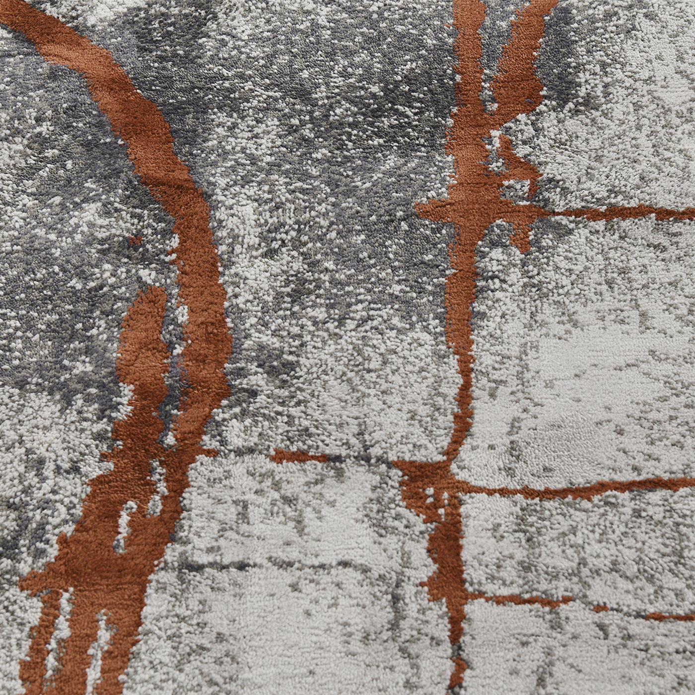 Quarry - 5.25' X 6.5' Abstract Area Rug - Gray / Orange - Best Buy Furniture
