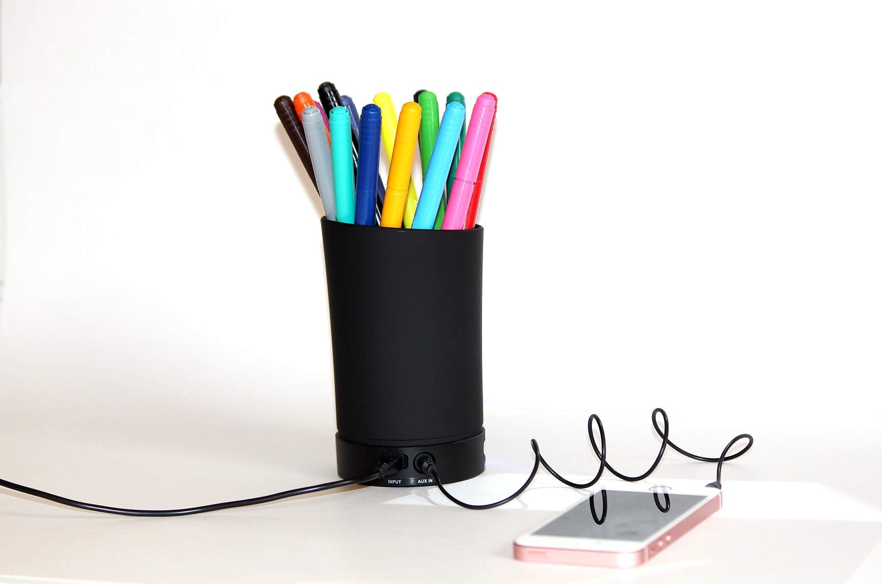 OfficeWorks All in One Pencil Cup Speaker with Dual Port USB Hub - Best Buy Furniture