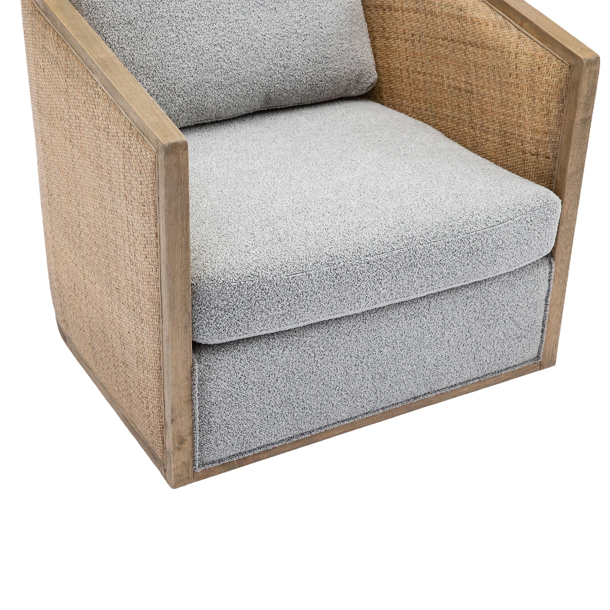 Barrel, Comfy Round Accent Sofa Chair With 360 Degree Swivel, Leisure Arm