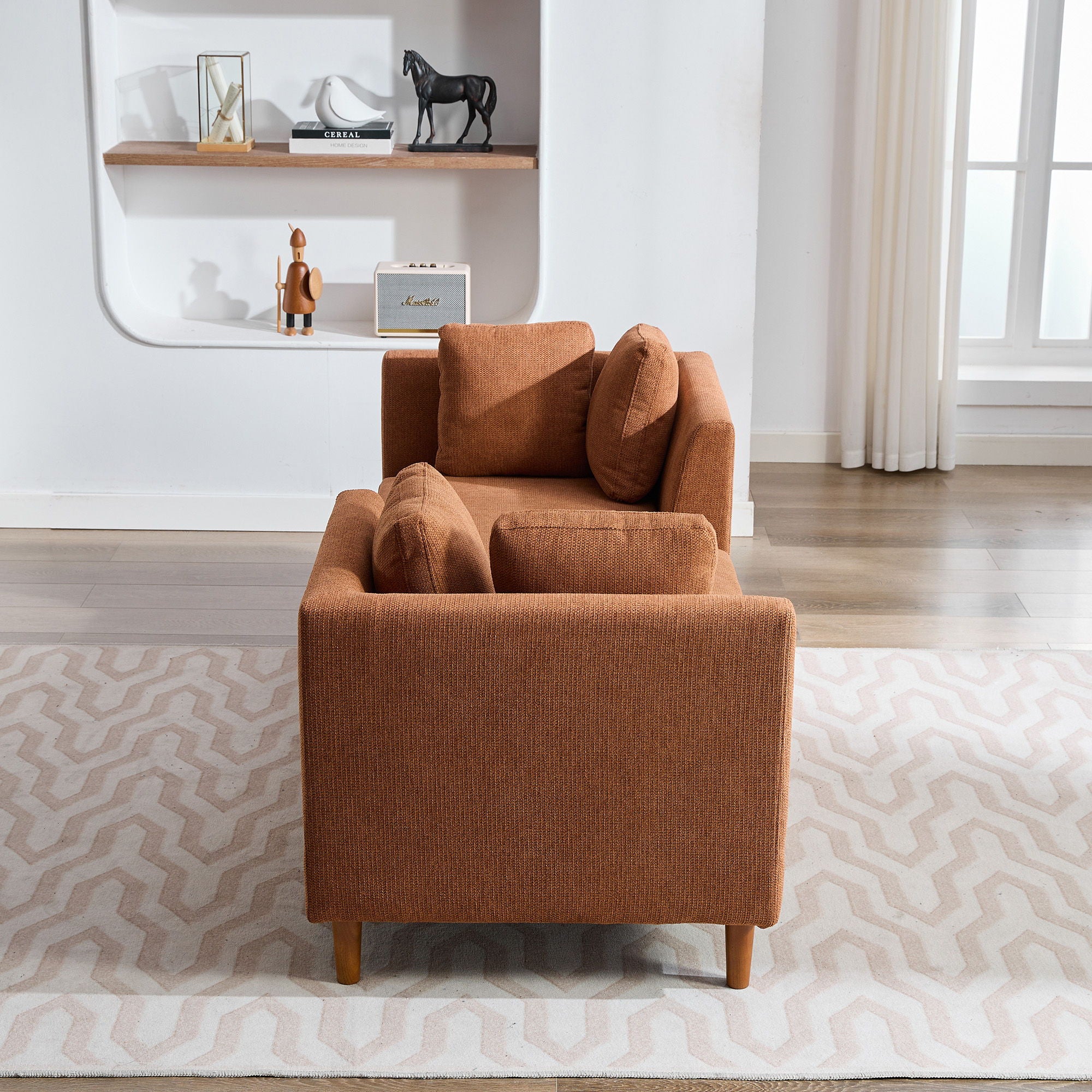 Wide Modern Double Sided Upholstered Chaise Lounge