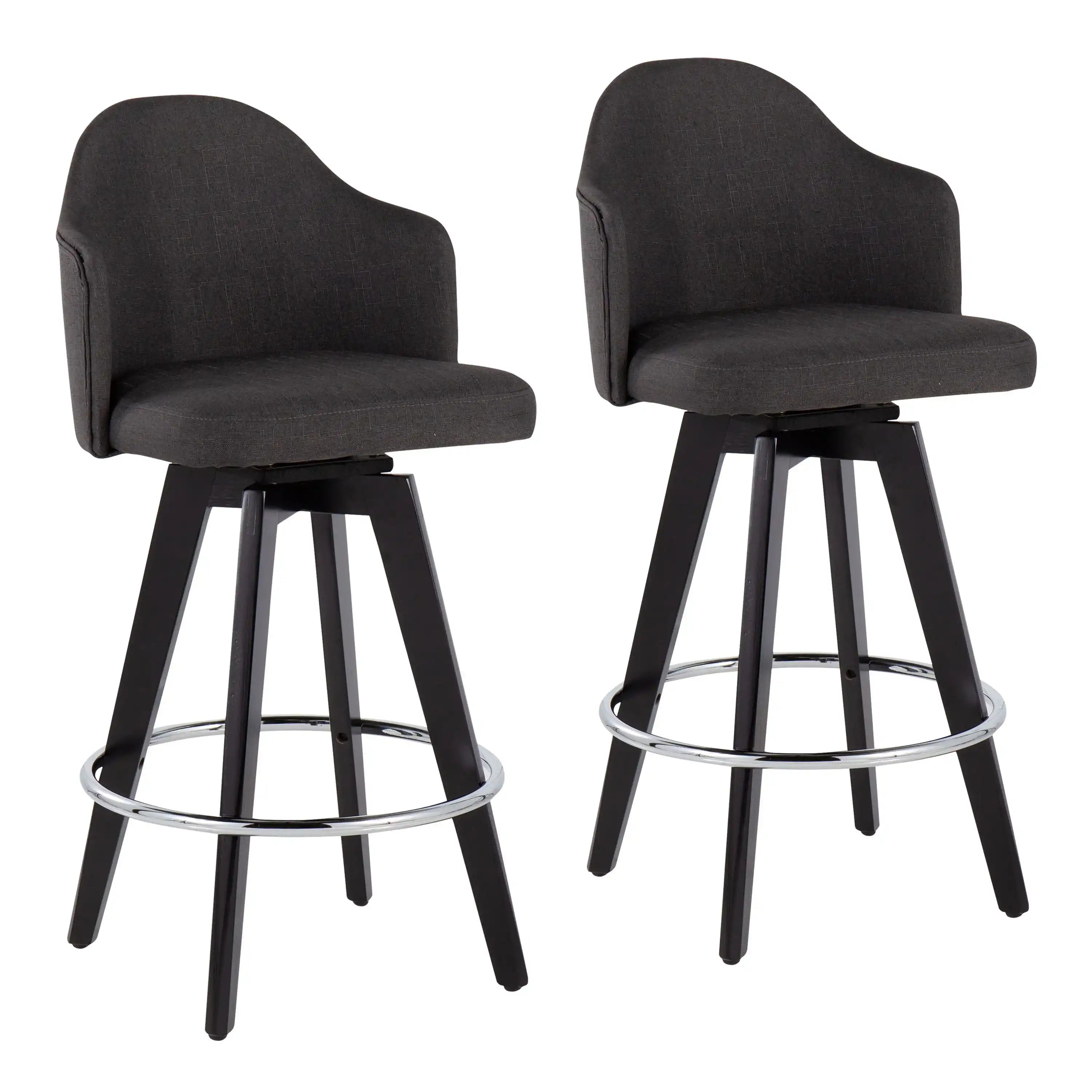 Ahoy - Contemporary Fixed Height Counter Stool With Round Footrest (Set of 2) - Best Buy Furniture