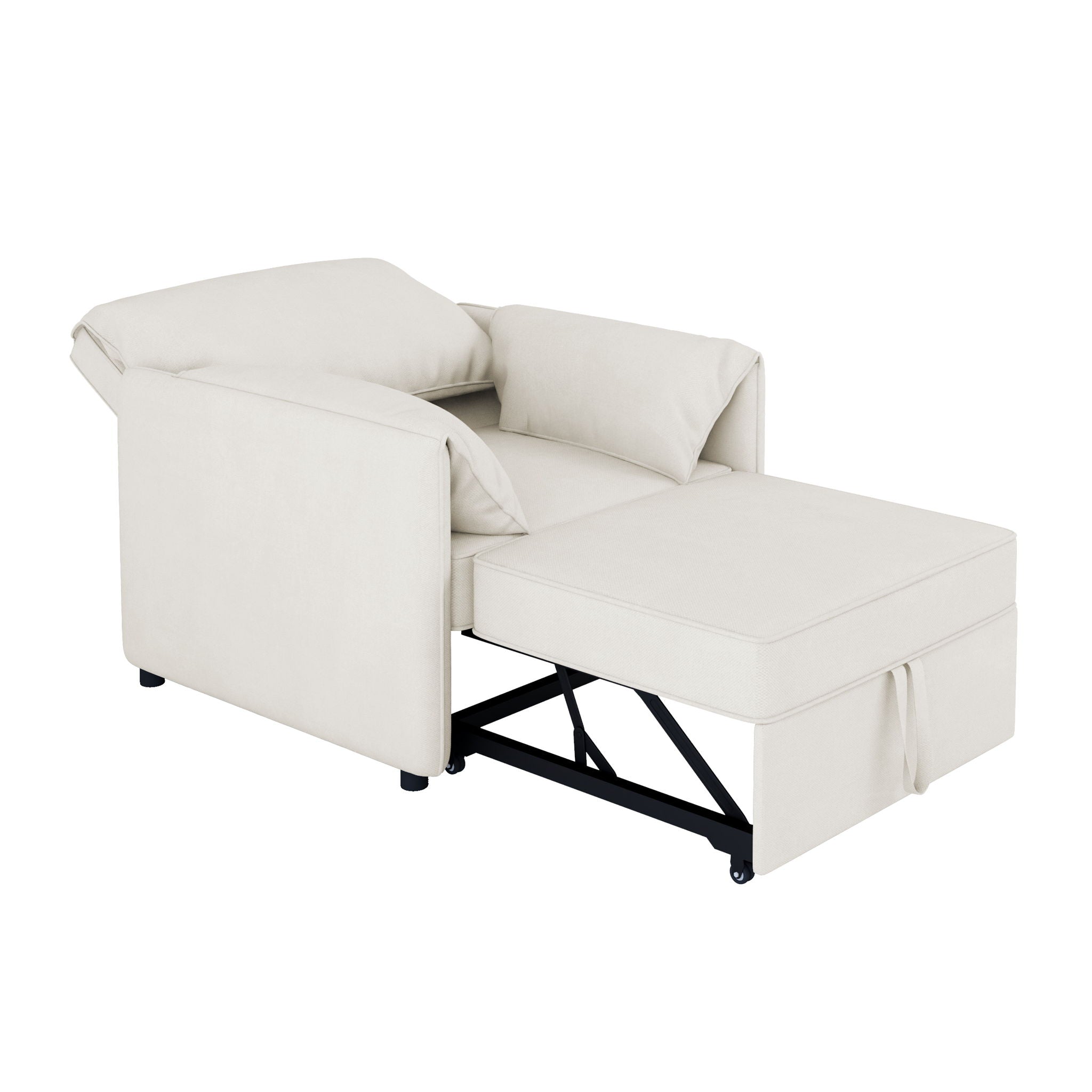 Convertible Pull Out Sofa Bed, 3 In 1 Convertible Sleeper Chair Adjustable Backrest With Thicked Cushions