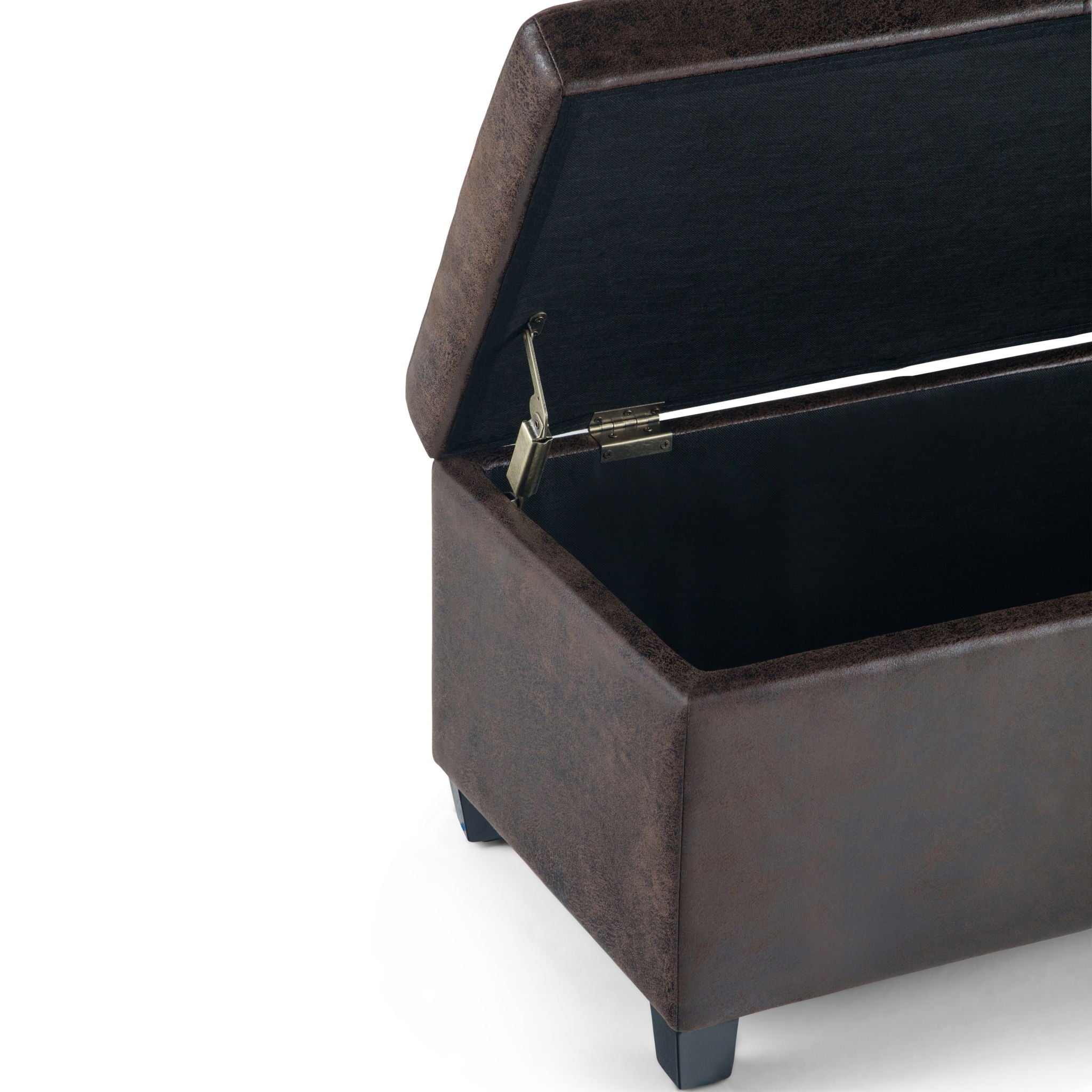 Avalon - Storage Ottoman Bench - Distressed Brown