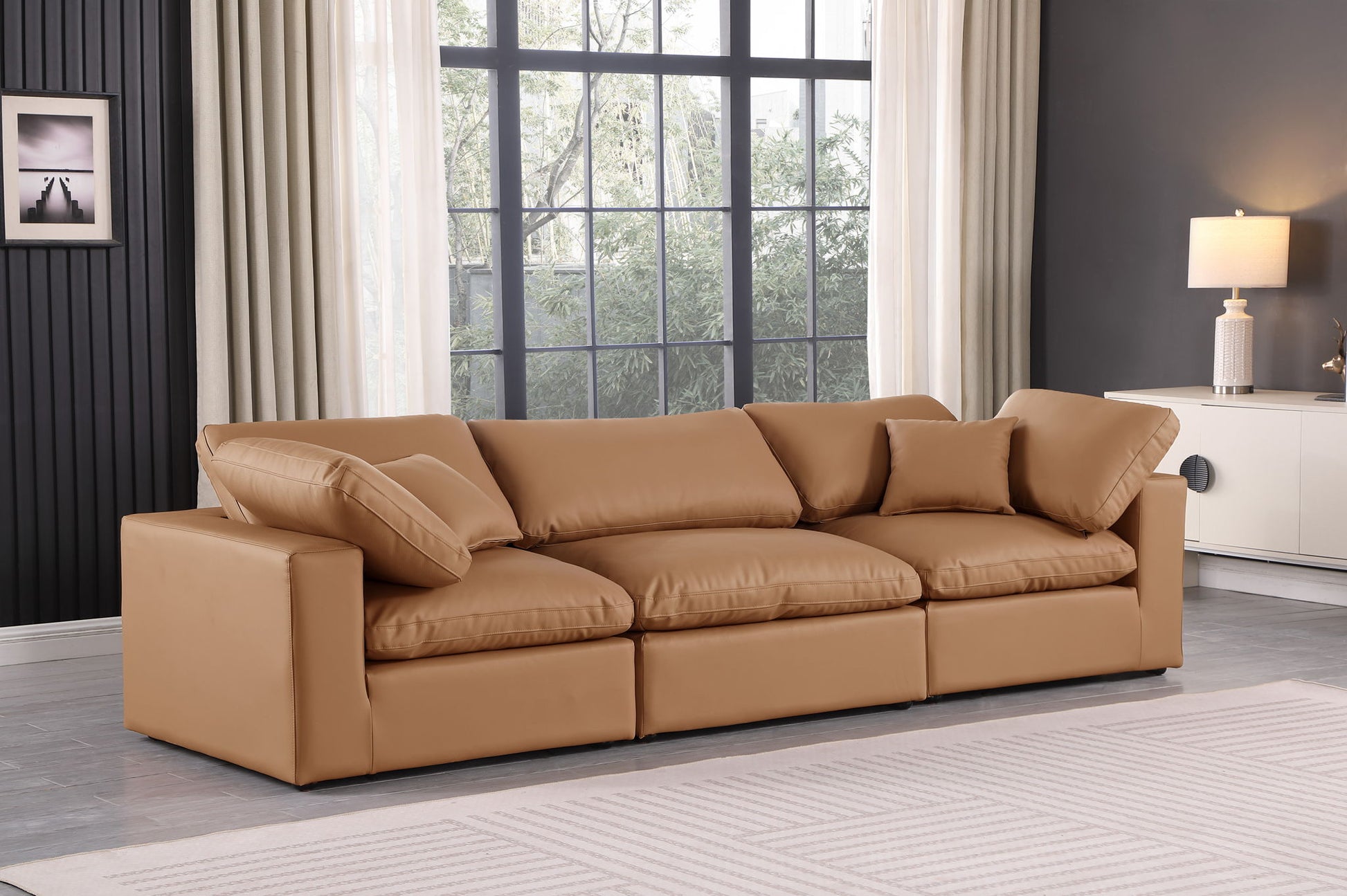 Comfy - Faux Leather Modular Sofa 3 Seats - Best Buy Furniture