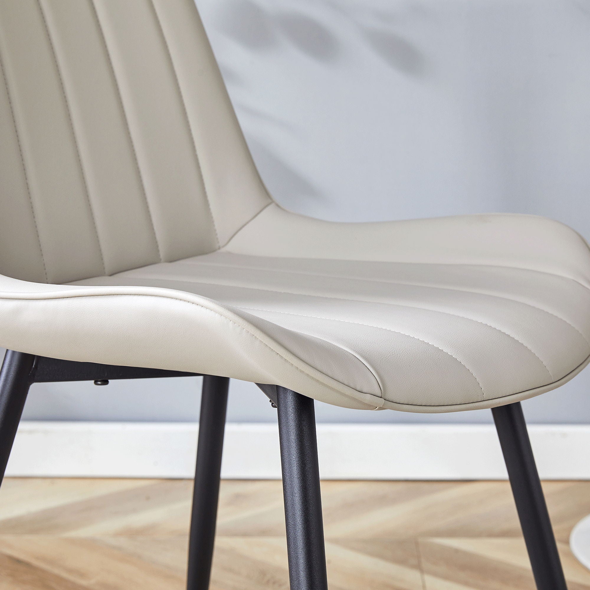 Modern Style Extended Seat Cushion Dining Chair Set