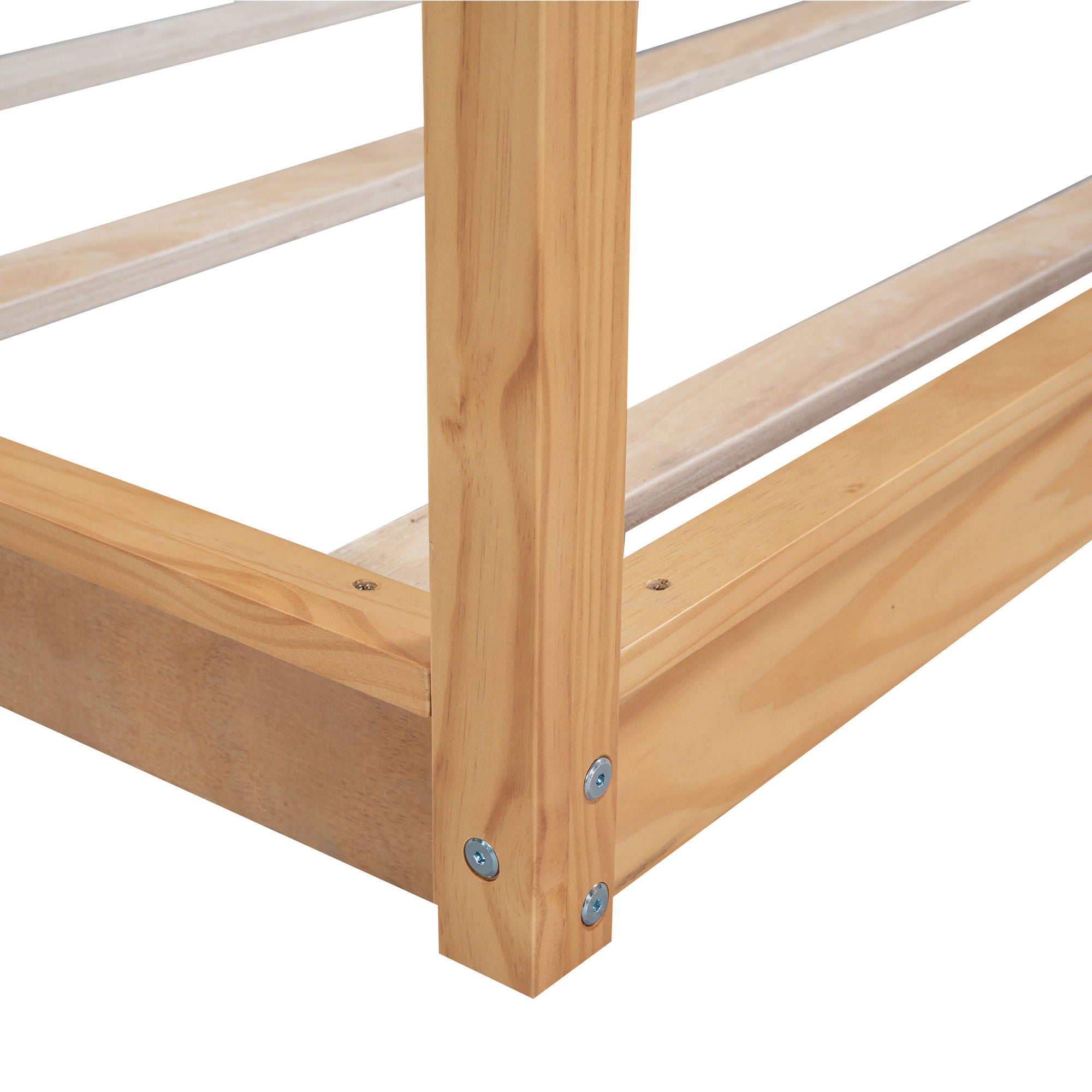 Wood Canopy Platform Bed With Support Legs And Airflow Slats