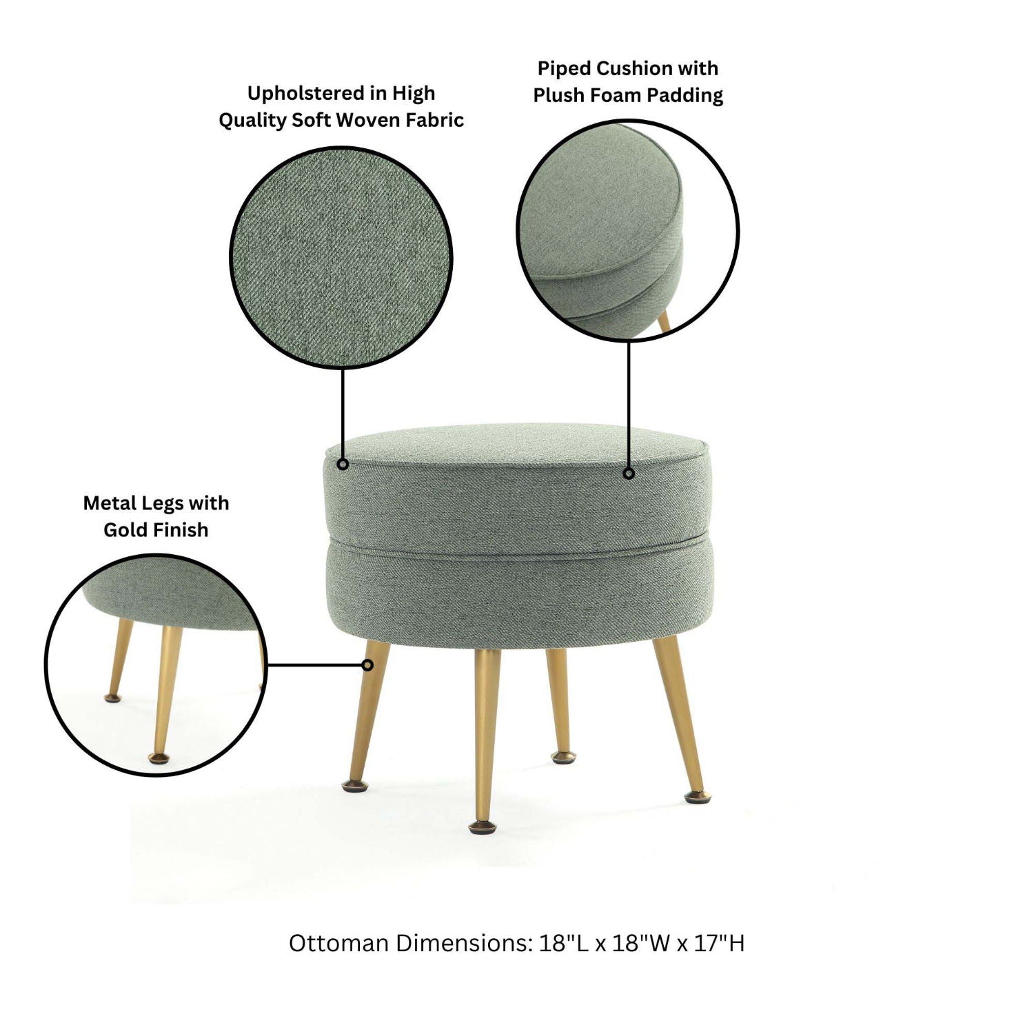 Bailey - Upholstered Accent Ottoman