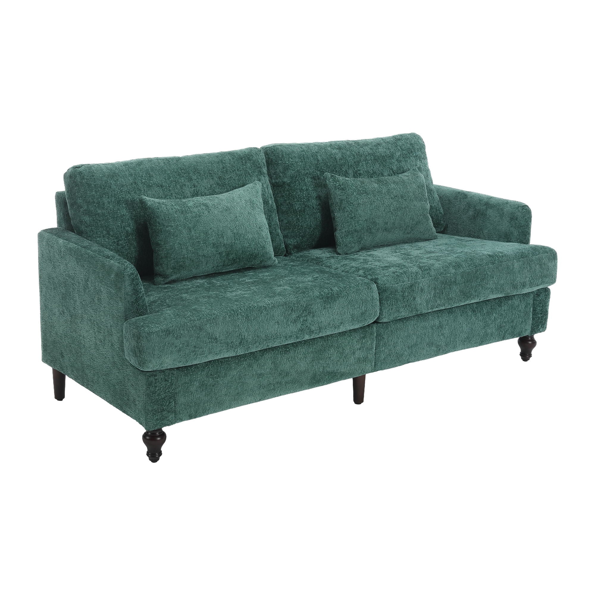 Mid Century Modern Chenille Fabric Loveseat Sofa, 2 Seat Upholstered Couch