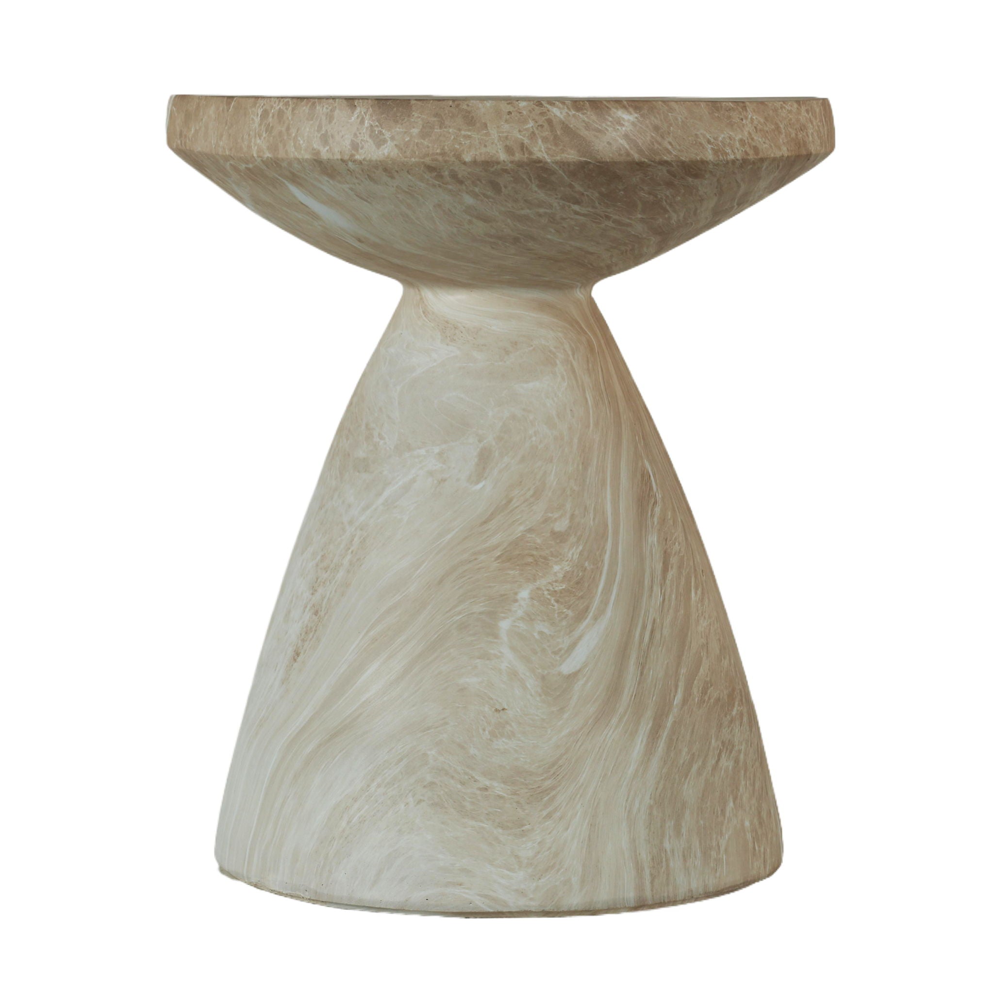 Outdoor Geometric End Table - Marble