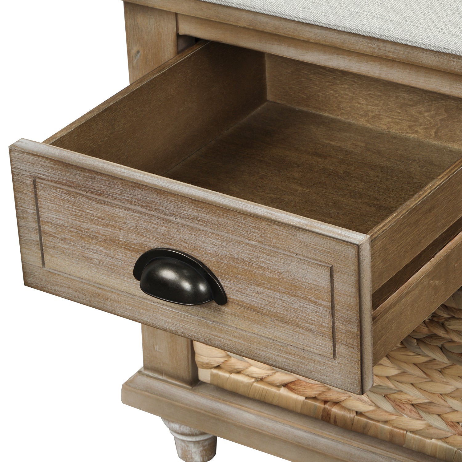 Rustic Storage Bench with 3 Drawers - Best Buy Furniture