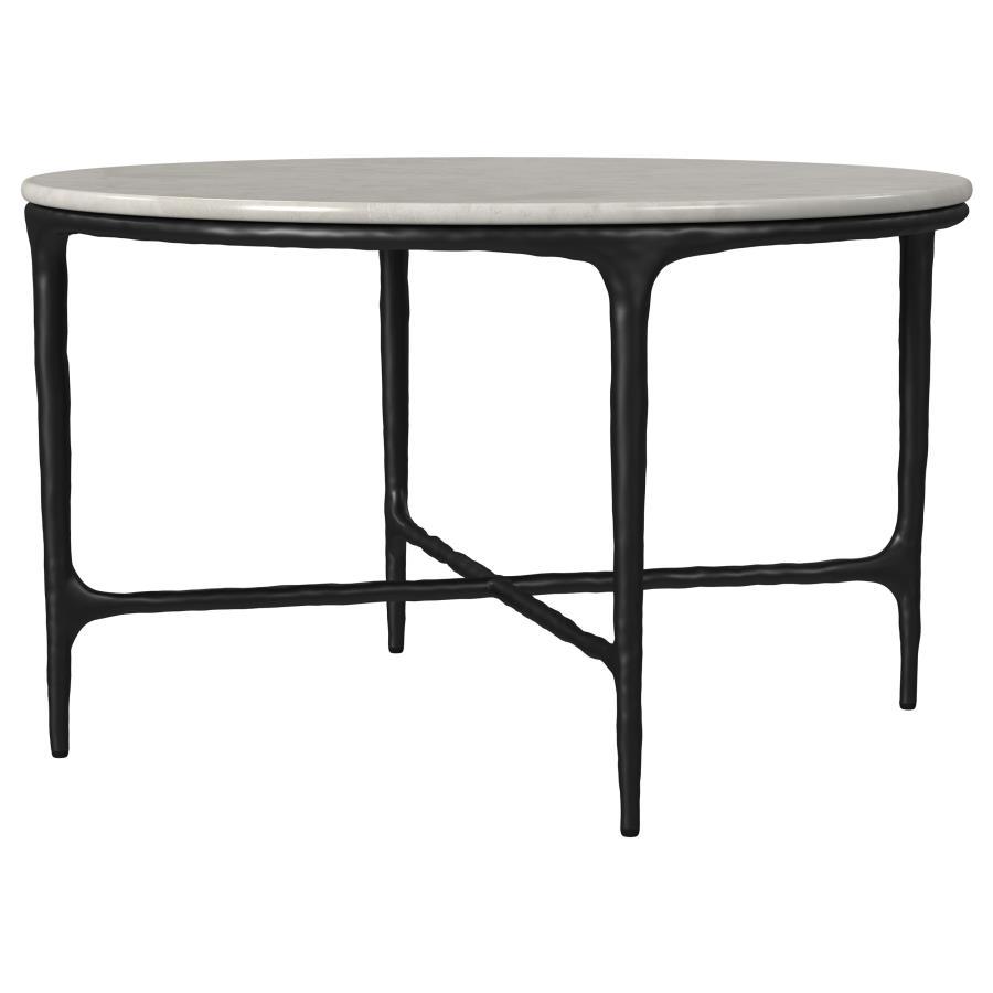Hermas - Round Marble Coffee And End Table Set