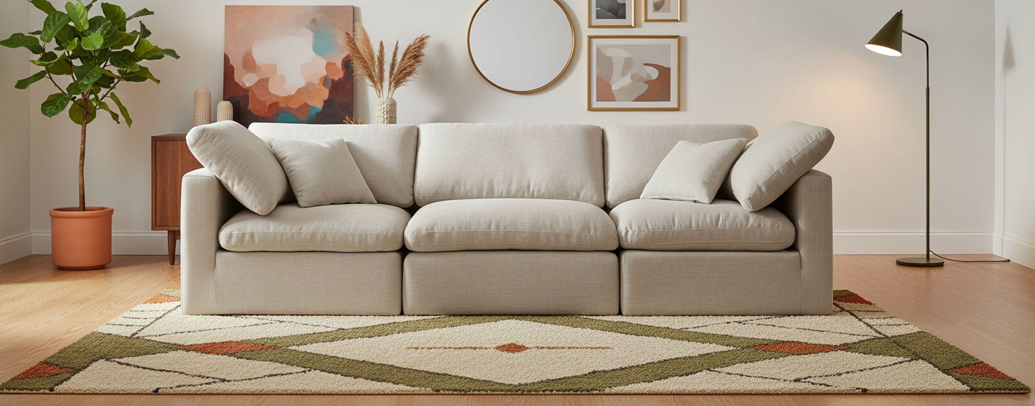 Indulge - Linen 3 Seat Modular Sofa