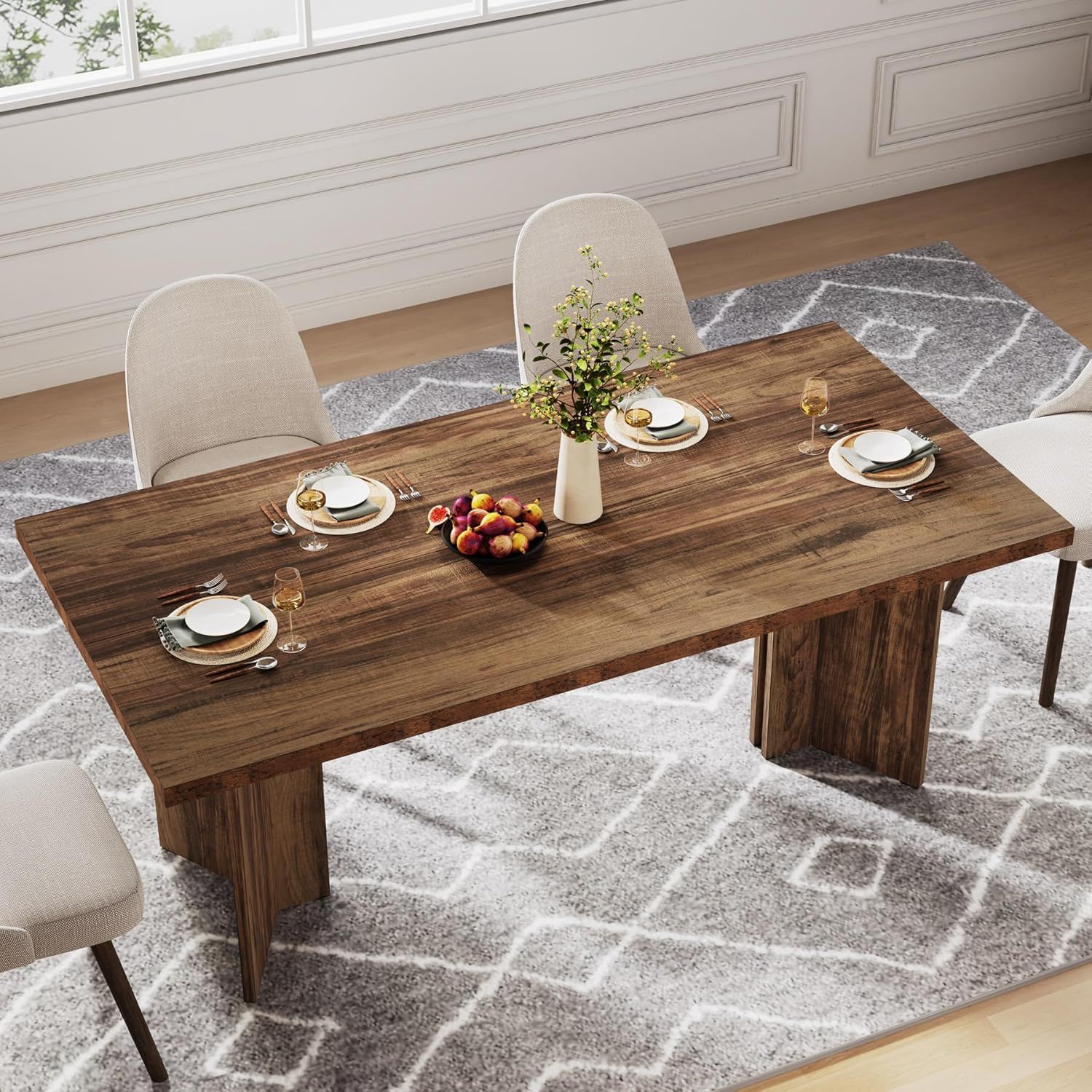 Dining Table For 4 - 6 People, Kitchen Table With Thick Top