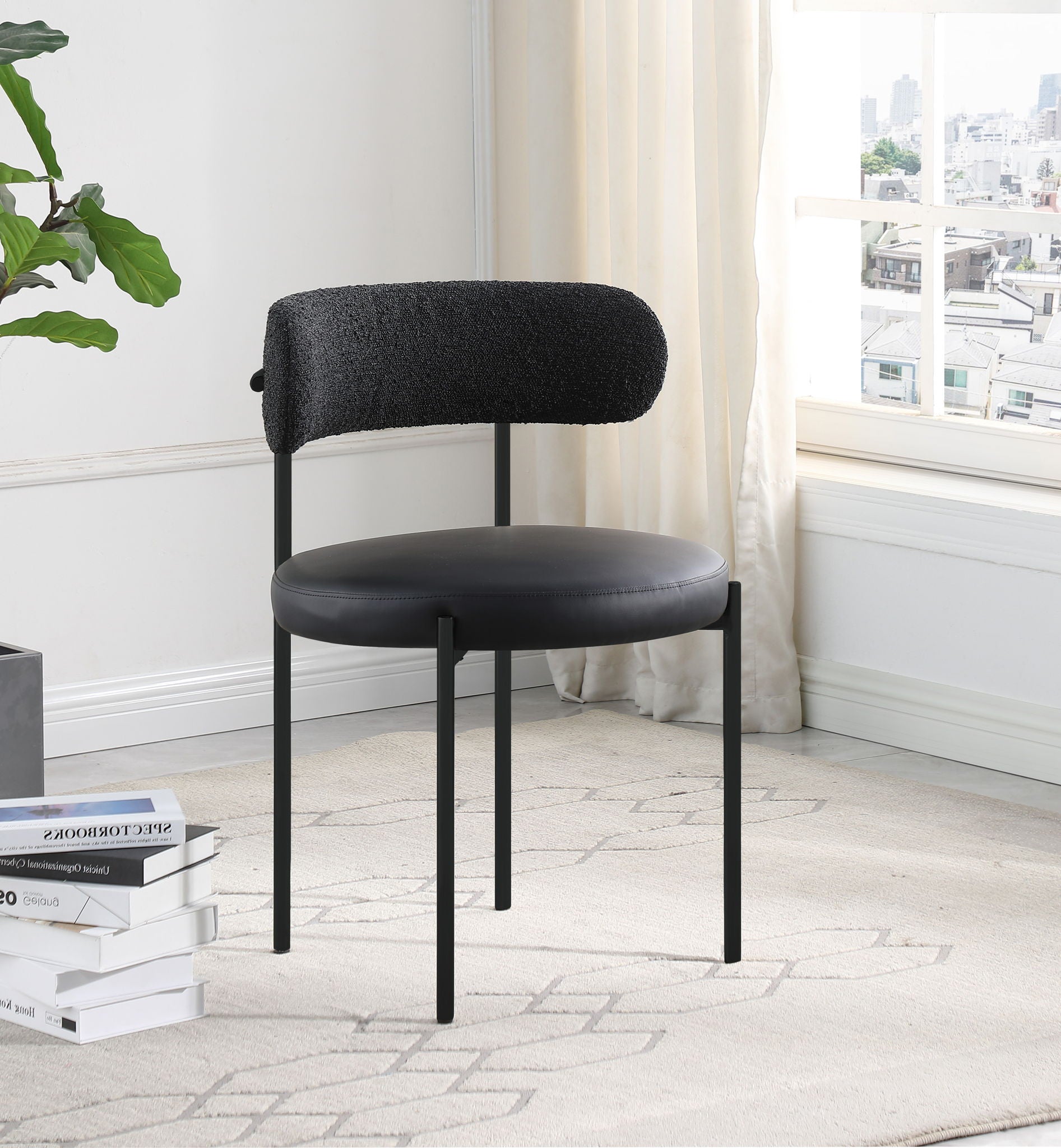 Beacon - Faux Leather Dining Chair With Black Legs (Set of 2)