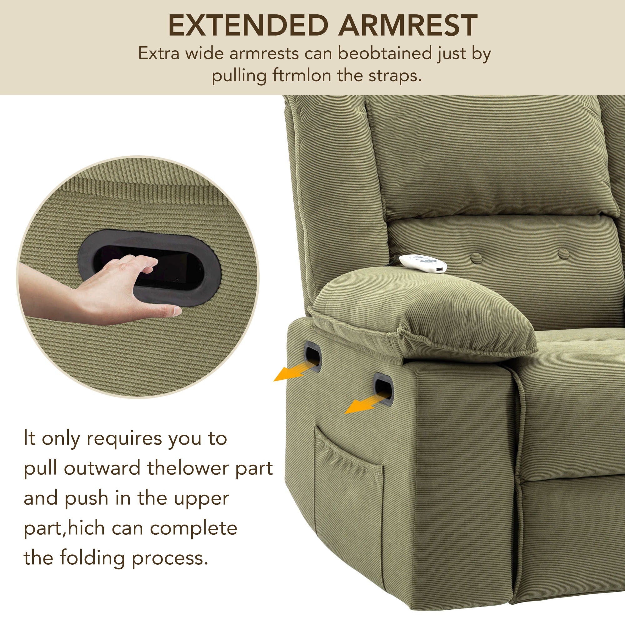 Massage Recliner Power Lift Chair With Adjustable Massage And Heating Function