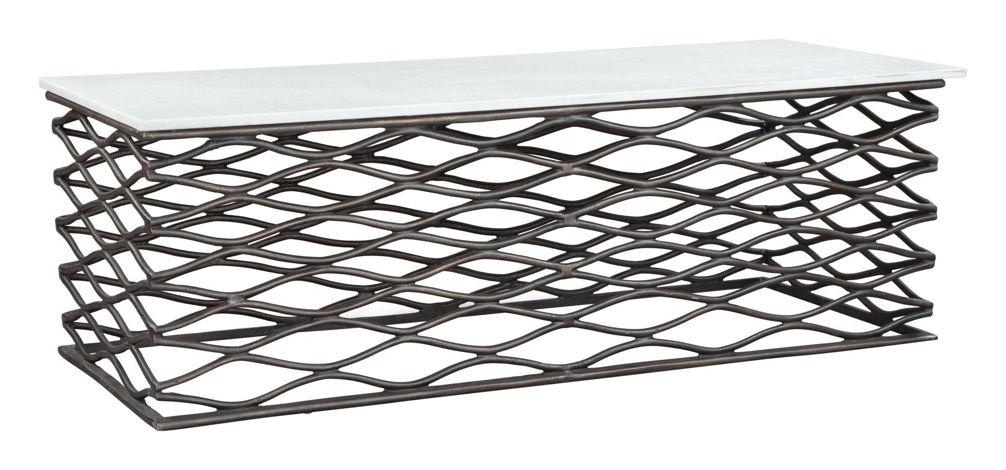 Duchess - Coffee Table - White / Antique Bronze